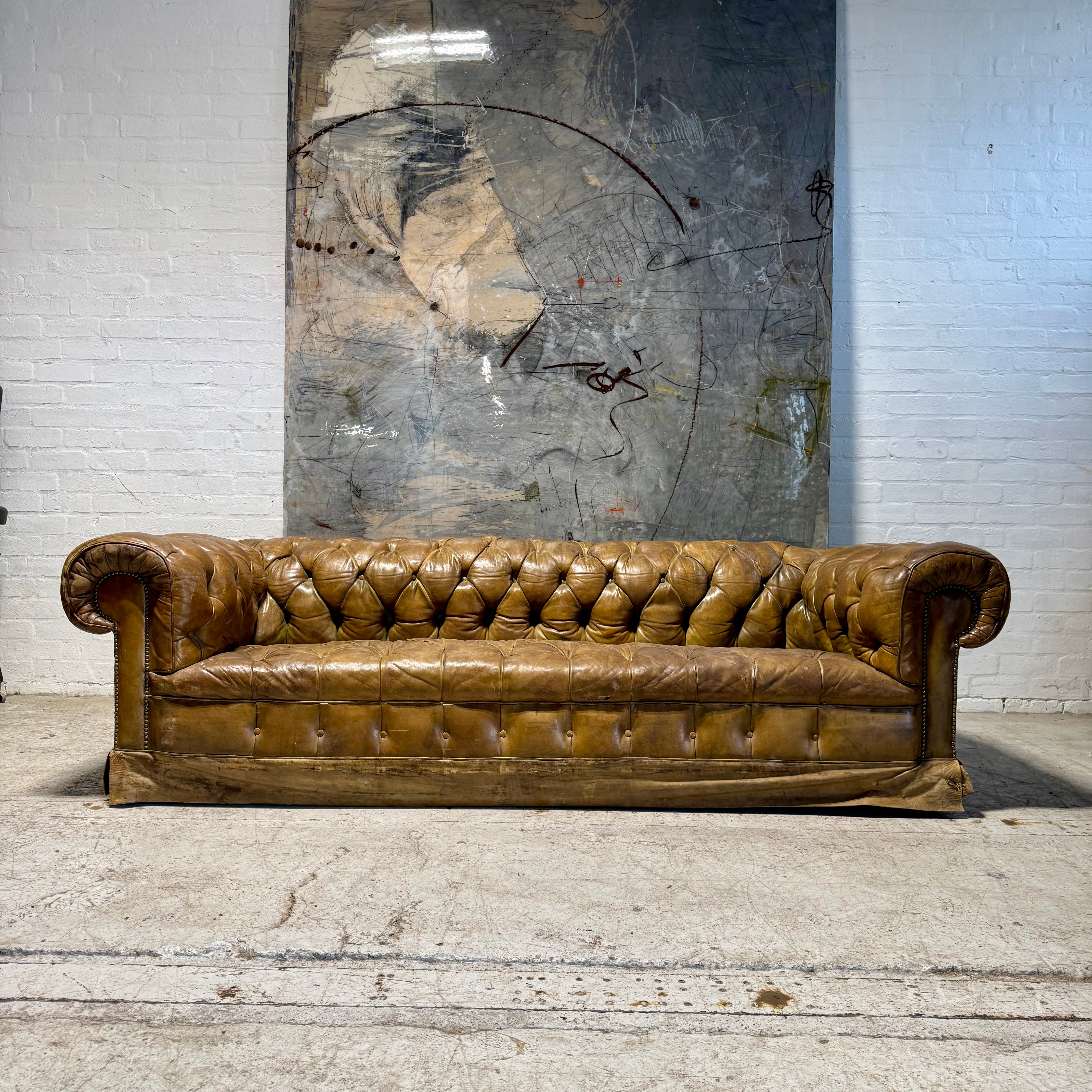 Original Antique Leather Chesterfield Sofa Circa 1900