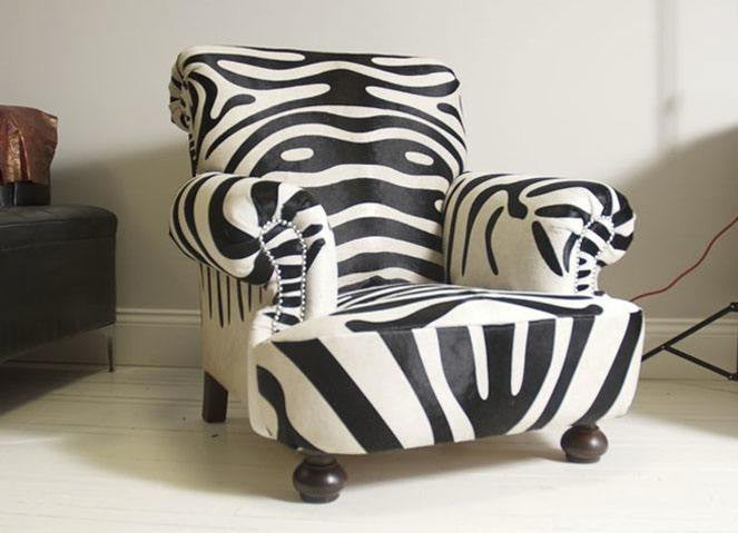 Williams Sonoma Grey Zebra Print Chair Zebra Print Original Wing