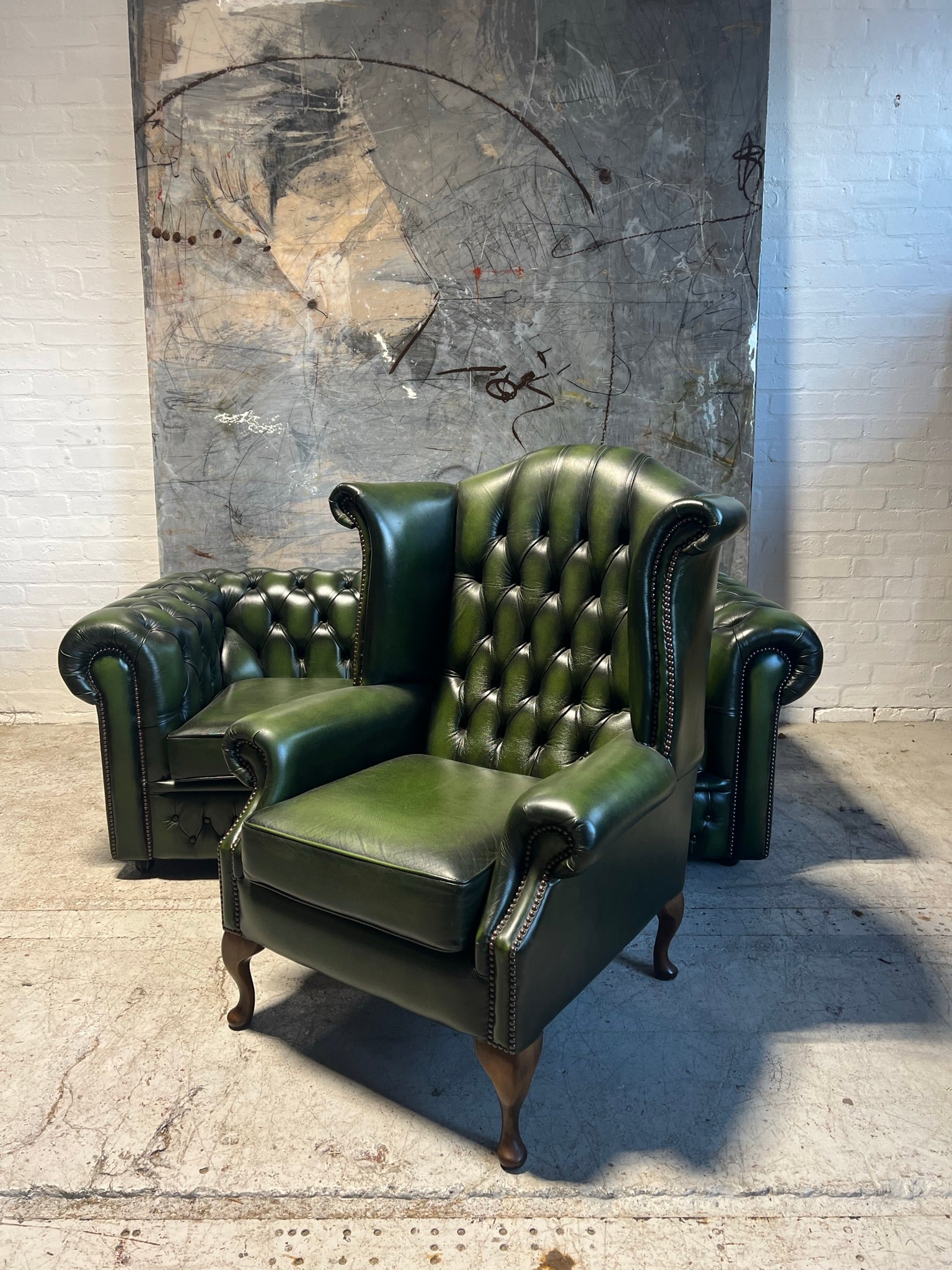 Wing Chair Oswald Armchair Oswald Grey Herringbone Wingback