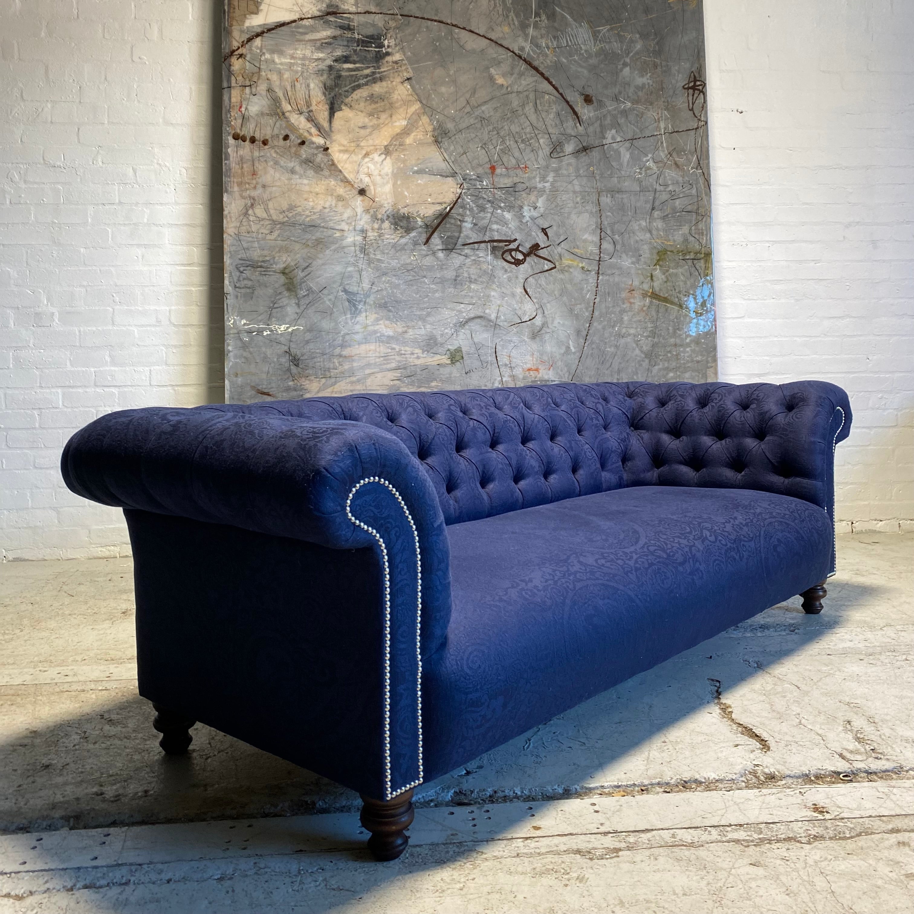 Our Goderich Chesterfield Sofa in Deep Navy Ralph Lauren Fabric