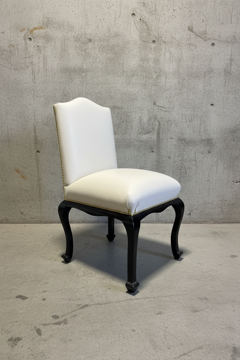 Our Signature Leonardo Dining Chair in Cream Leathers with Loose Coil Sprung Seat