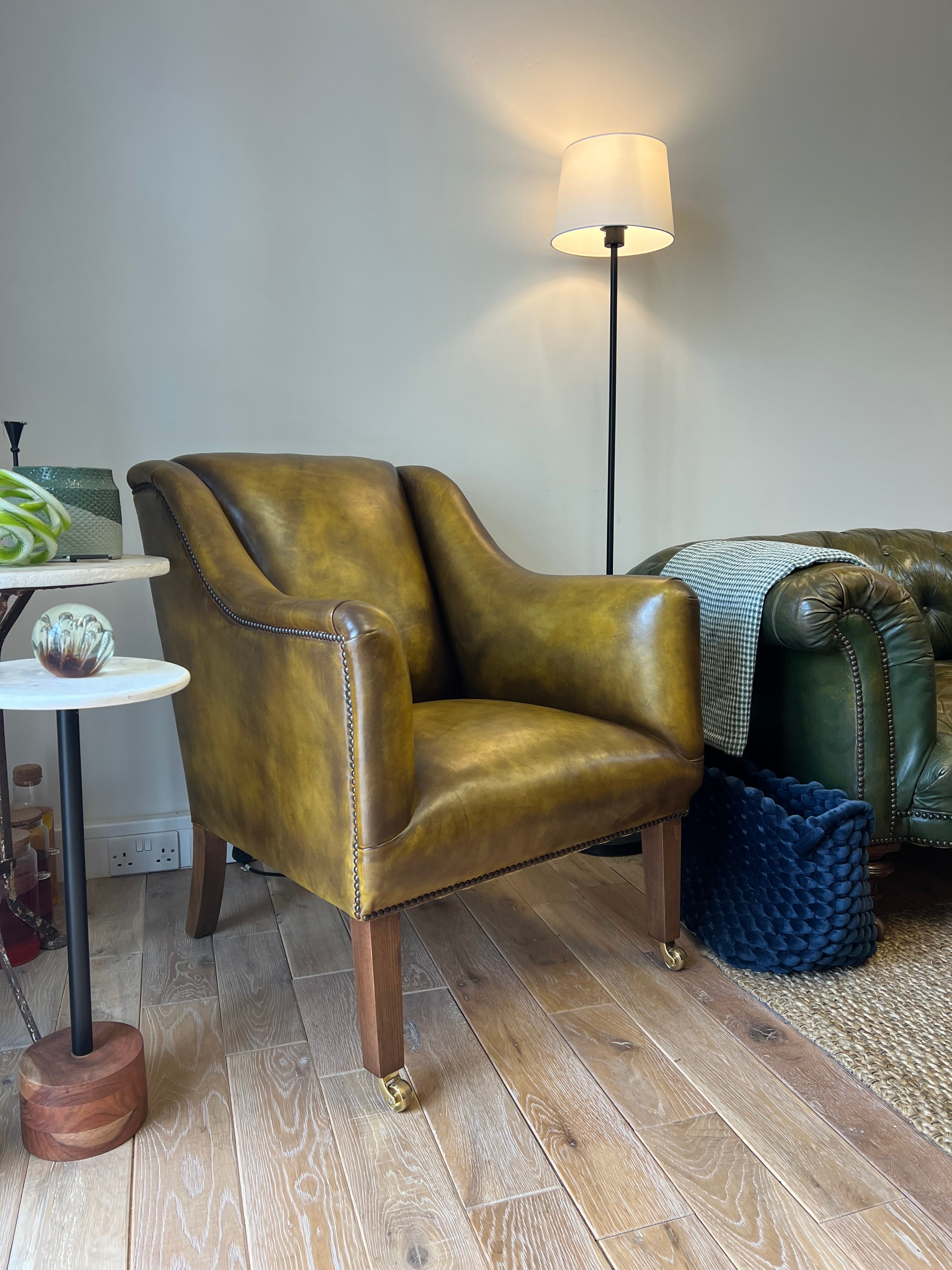 Our Canning Armchair in Hand Dyed Sand Leather