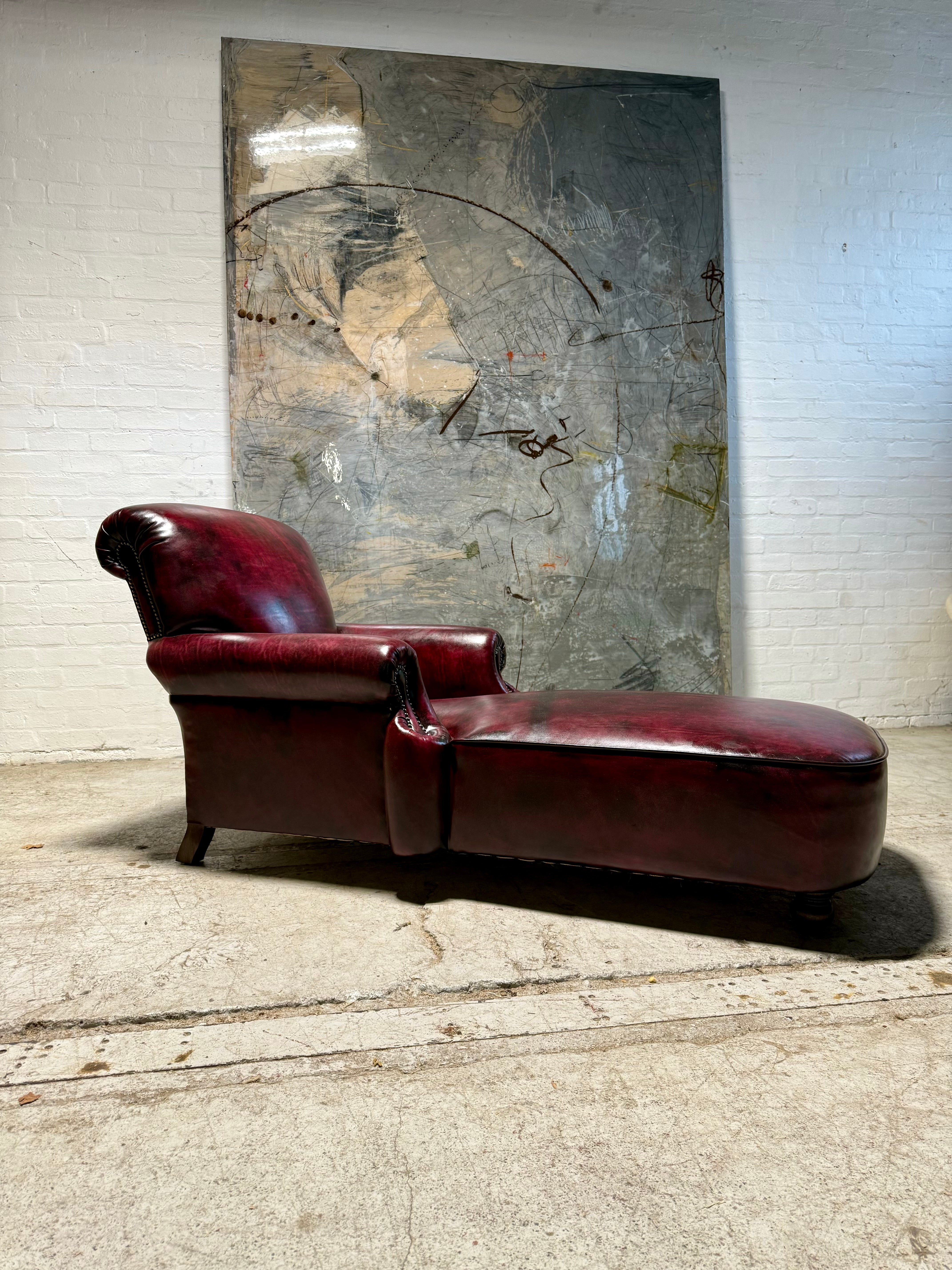 Our Shelburne Daybed in Hand Dyed Rich Orchid Leather - Matching Pair Available