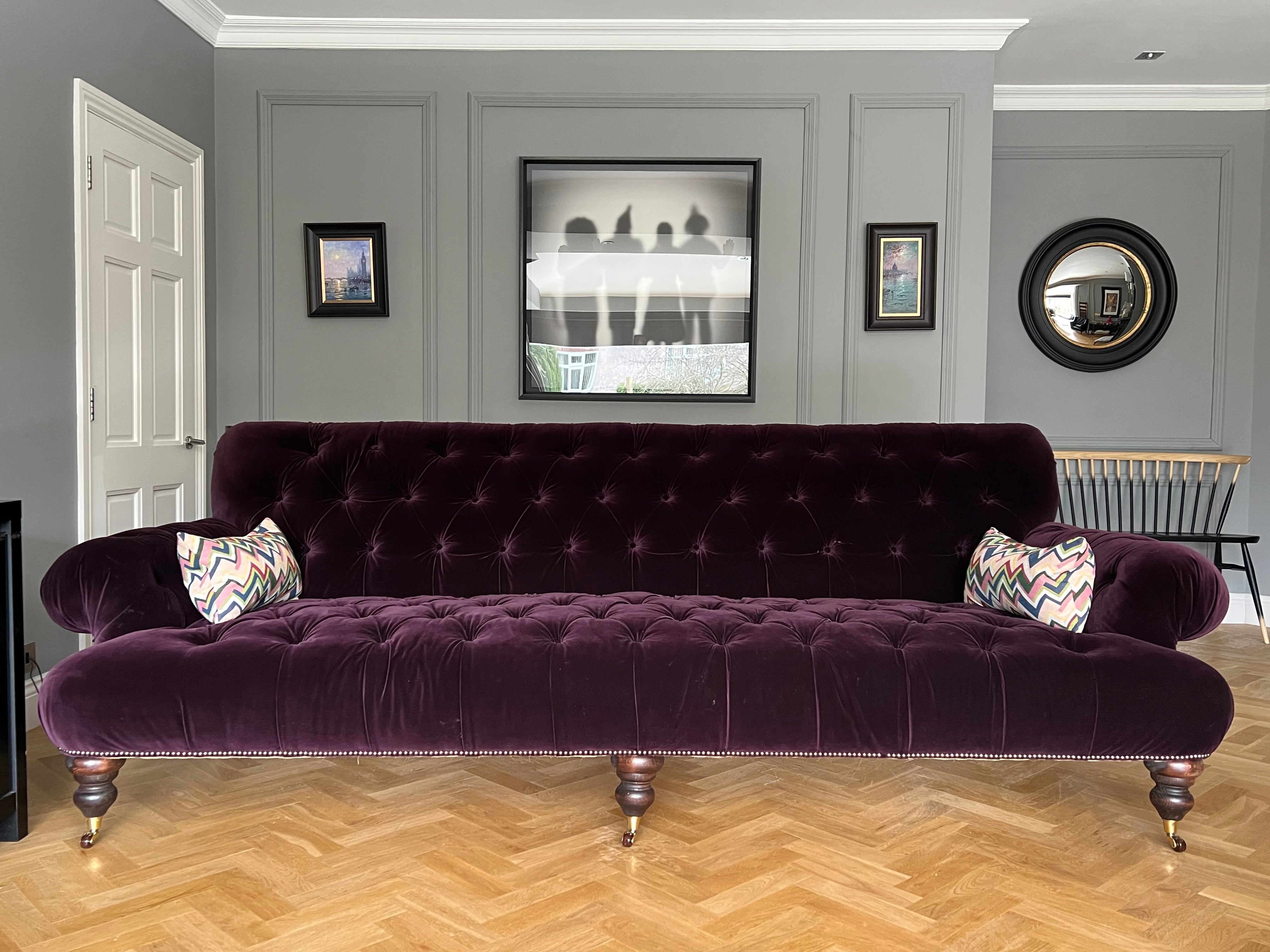 Our New Robinson Sofa - Finishes in Amy Somerville Smoking Room Velvet