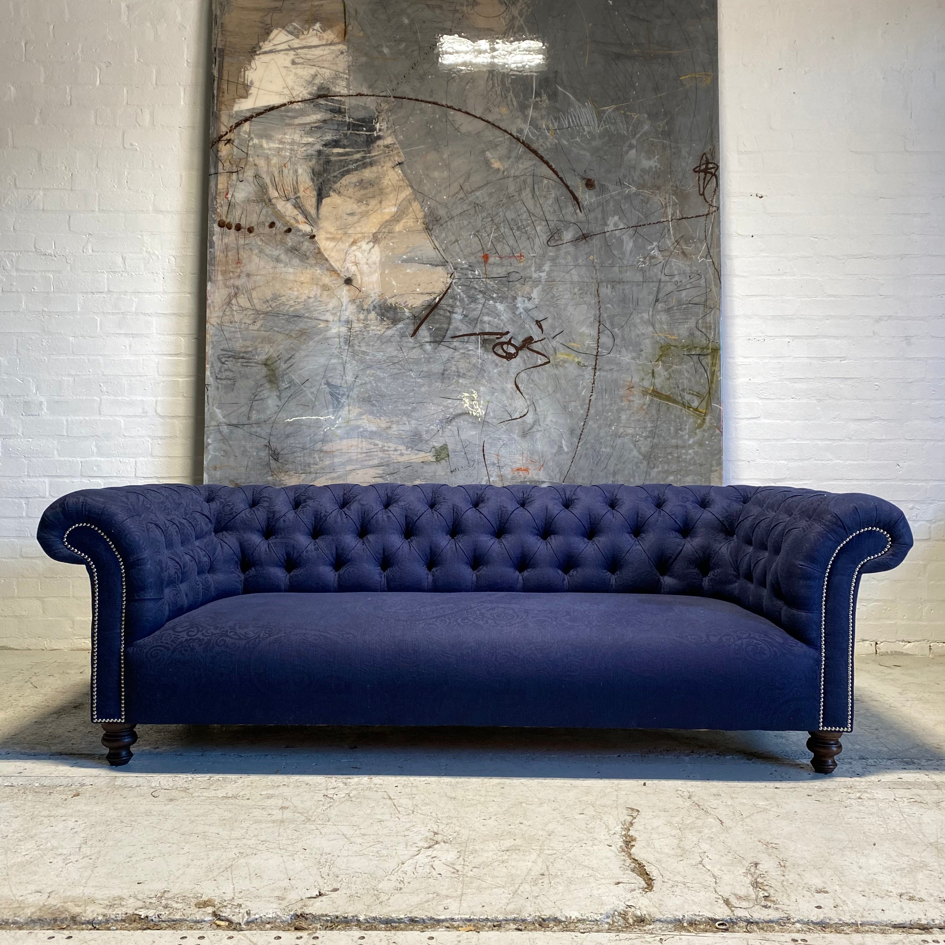 Our Goderich Chesterfield Sofa in Deep Navy Ralph Lauren Fabric