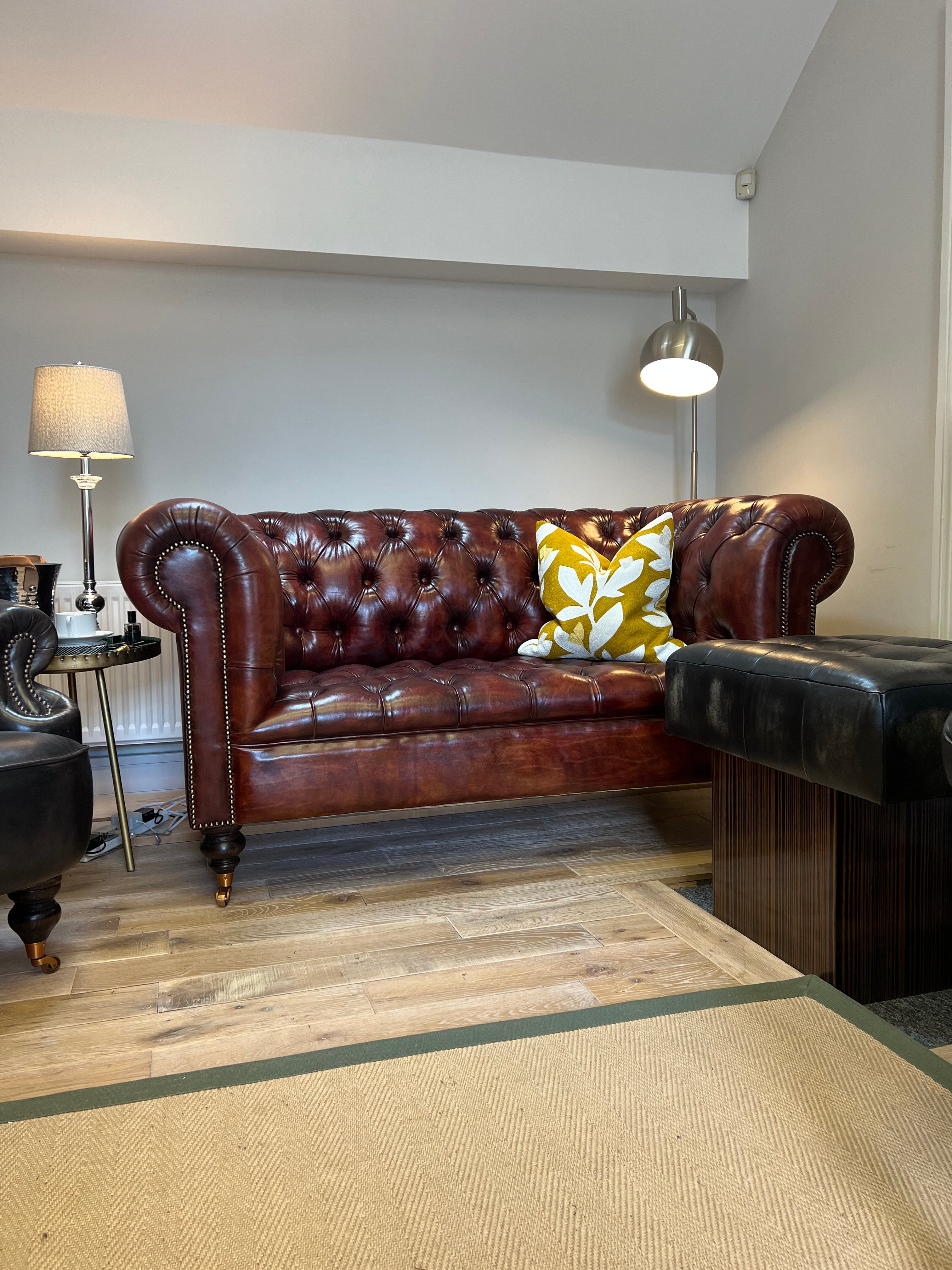 Wilmington Hand Dyed Leather Chesterfield Sofa