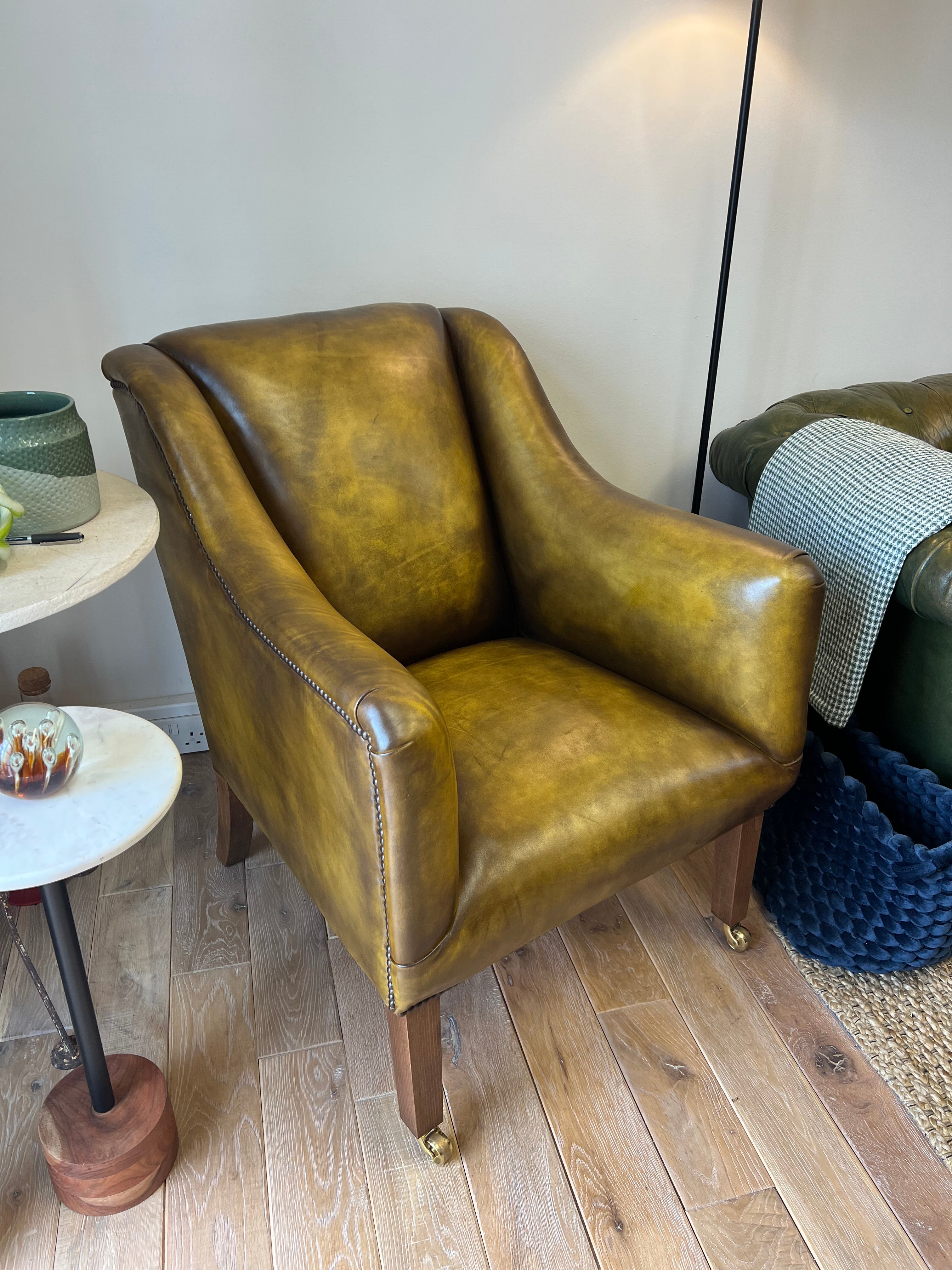 Our Canning Armchair in Hand Dyed Sand Leather