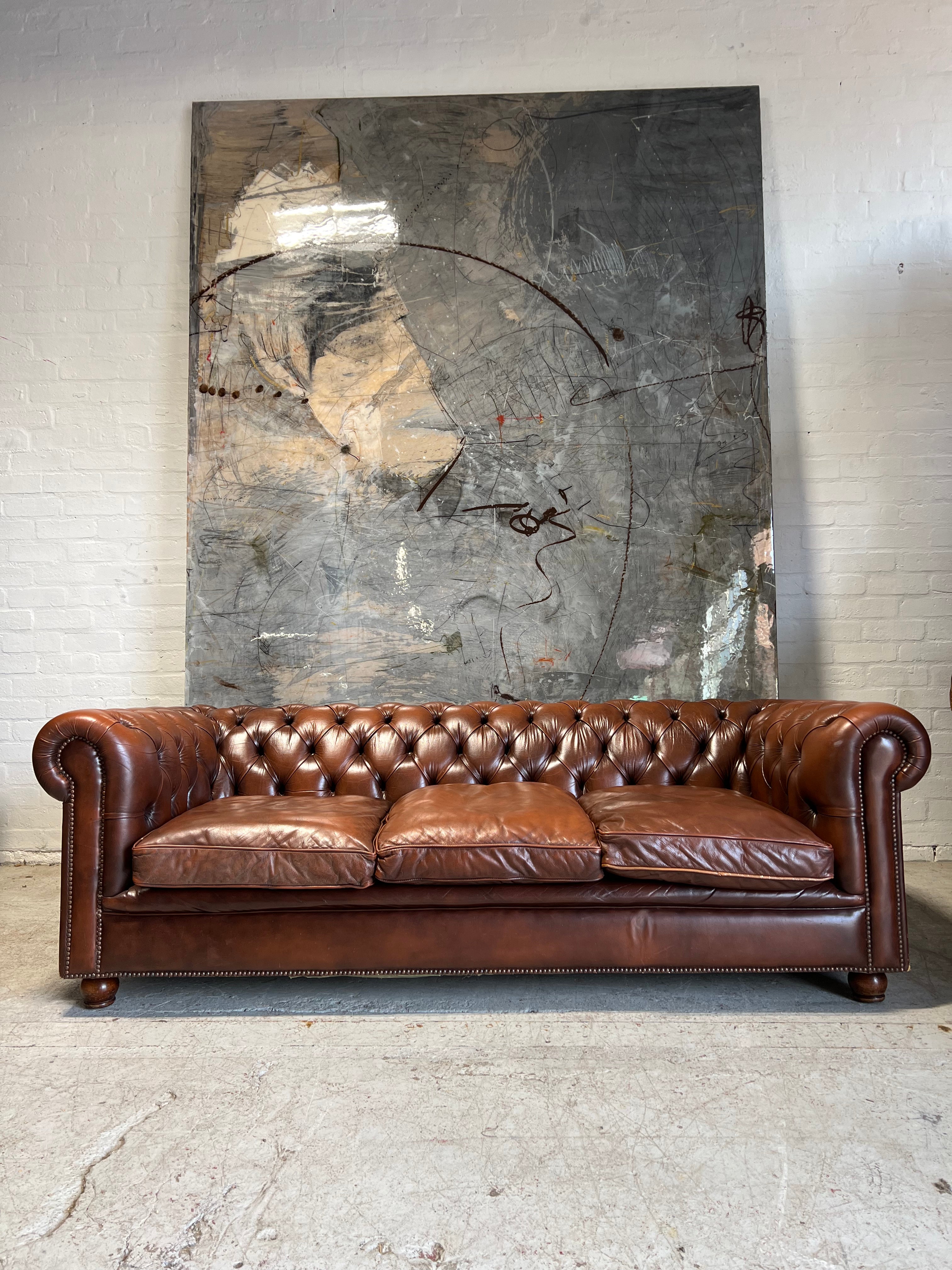 2 of 4 - A Beautiful Pair of Beat Side Chairs in Lovely Rich Brown Leather