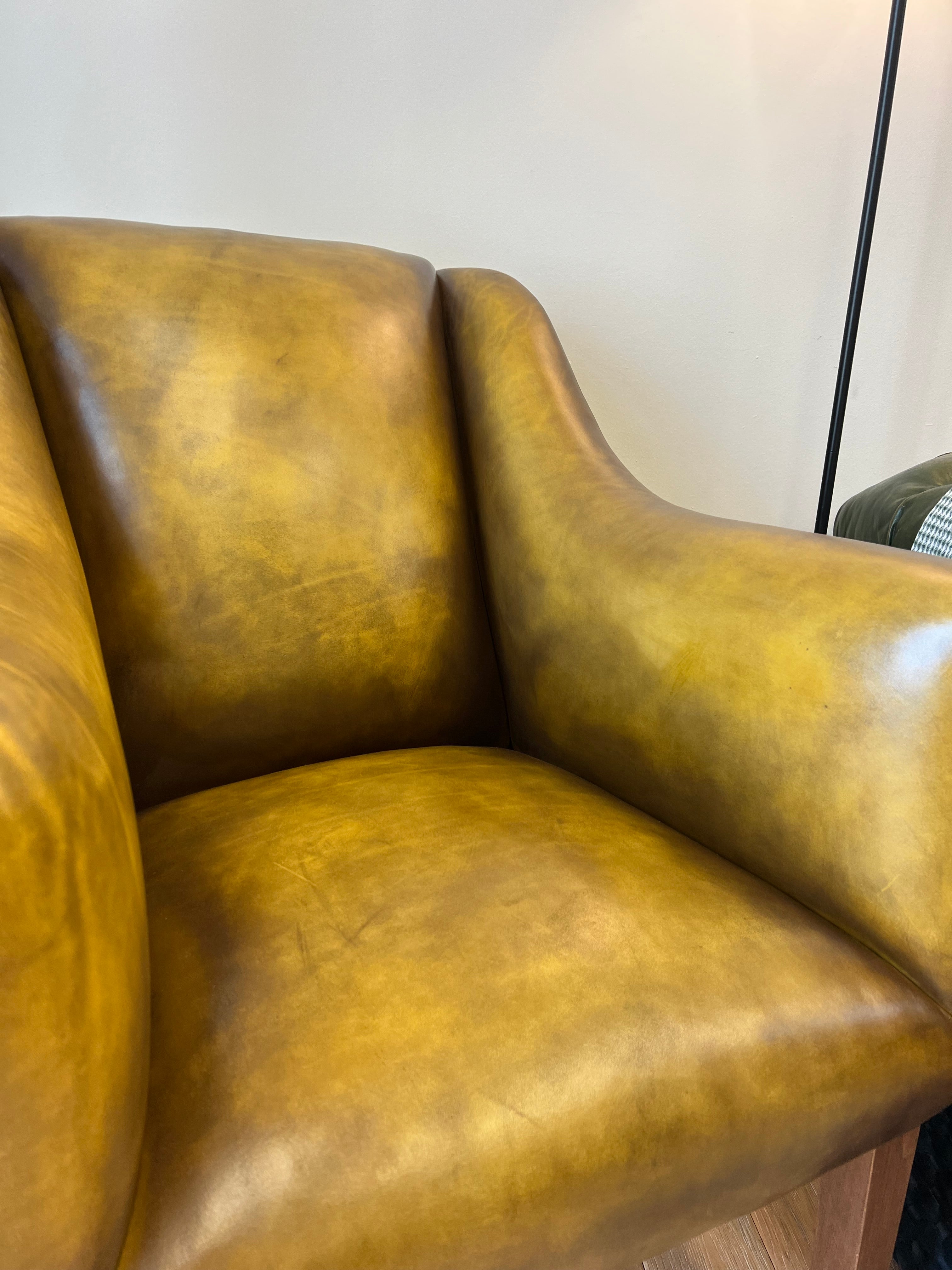 Our Canning Armchair in Hand Dyed Sand Leather