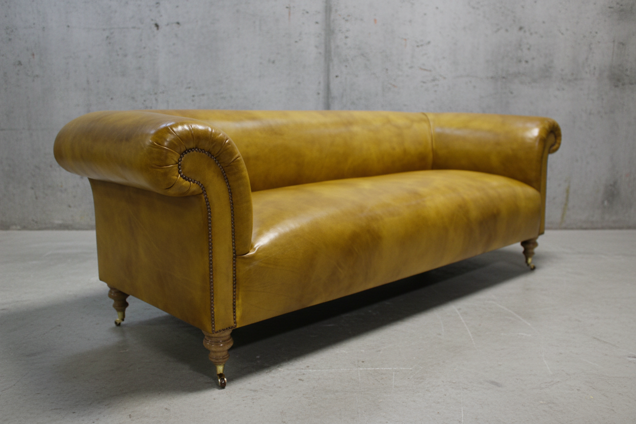 Elegant leather chesterfield sofa 