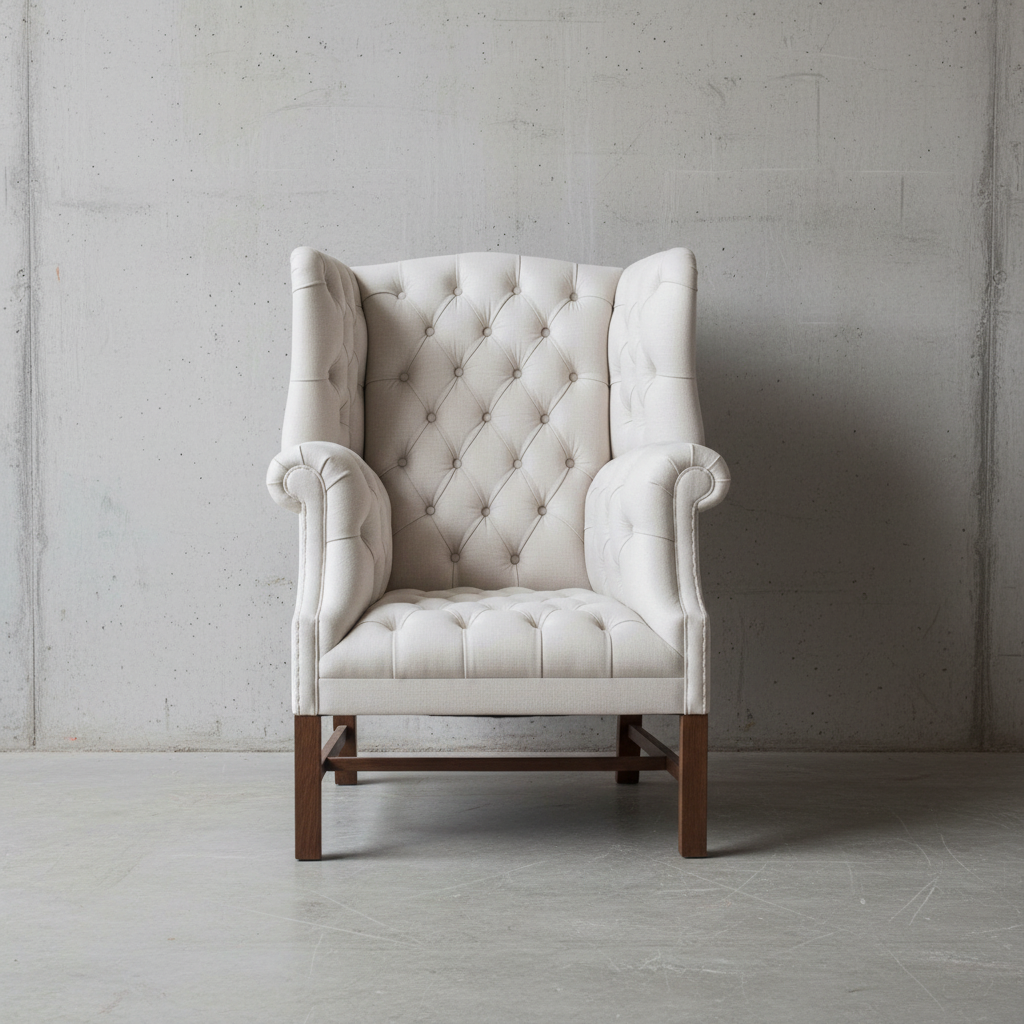 PORTLAND QUEEN ANNE CHAIR: PRE-DYED RUSSET LEATHER