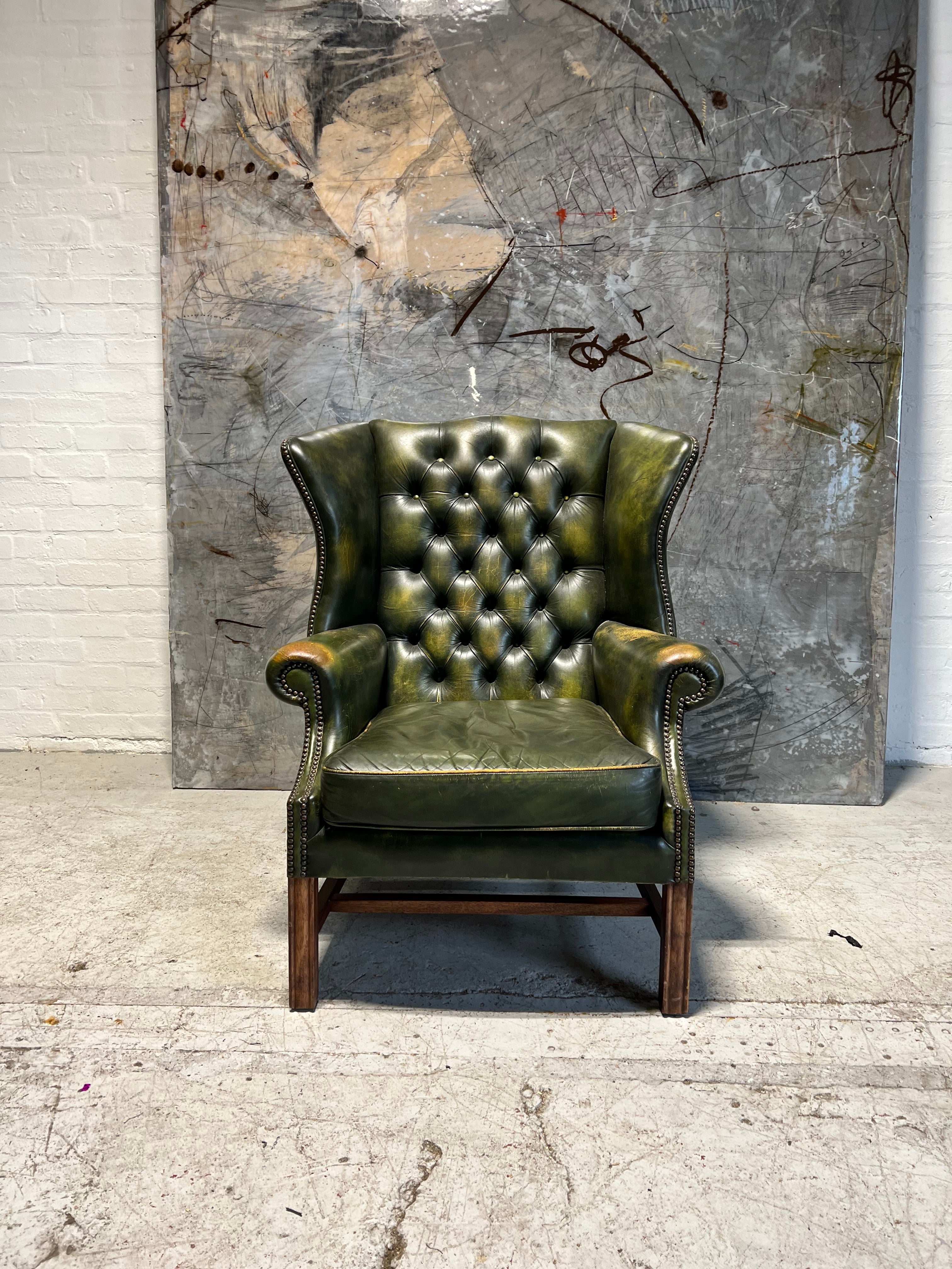 A Beautiful Chesterfield Wing Back Chair by Millbrook