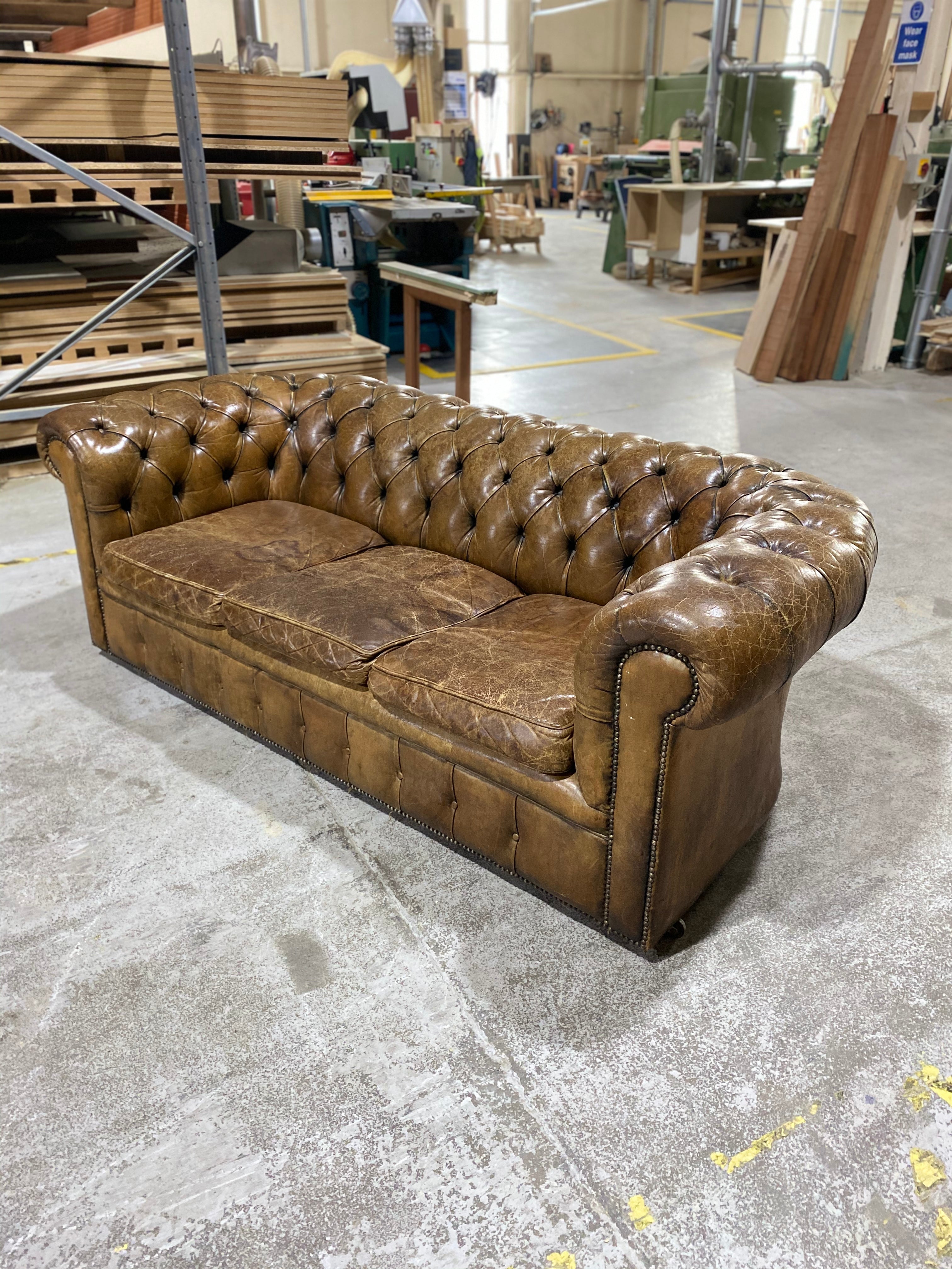 A Very Good MidC Chesterfield in Original Leather