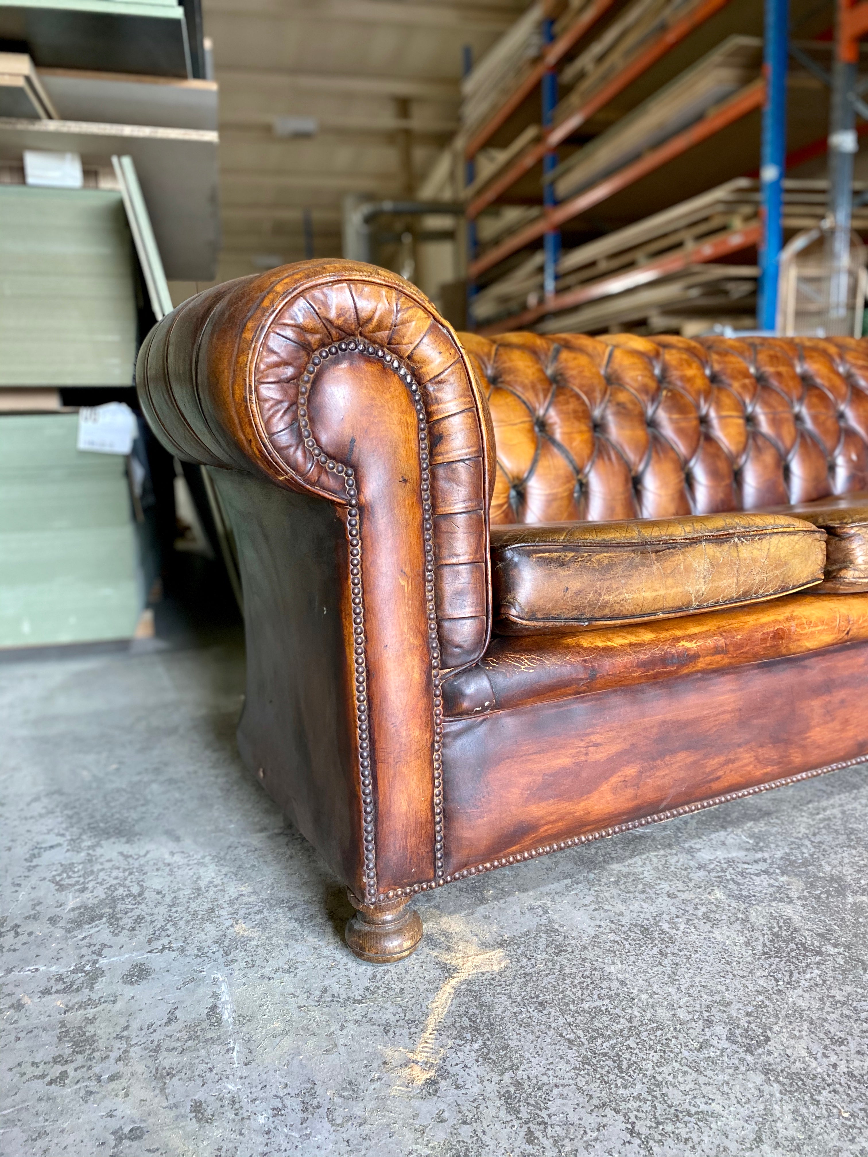 Vintage Chesterfield Sofa in the Most Beautiful Patinated Leathers