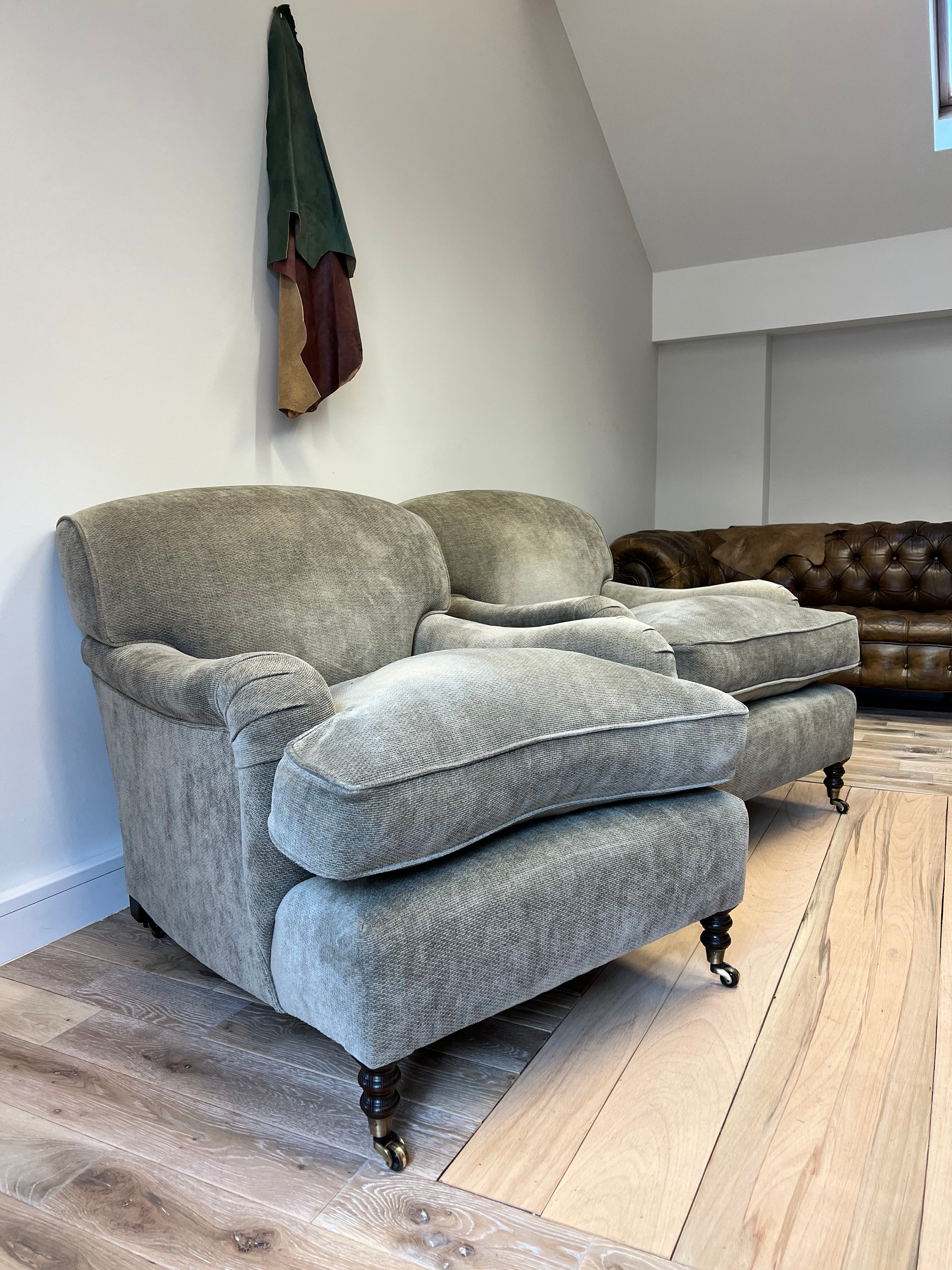 A Very Nice Pair of George Smith Armchairs in Beaumont & Fletcher Fabric