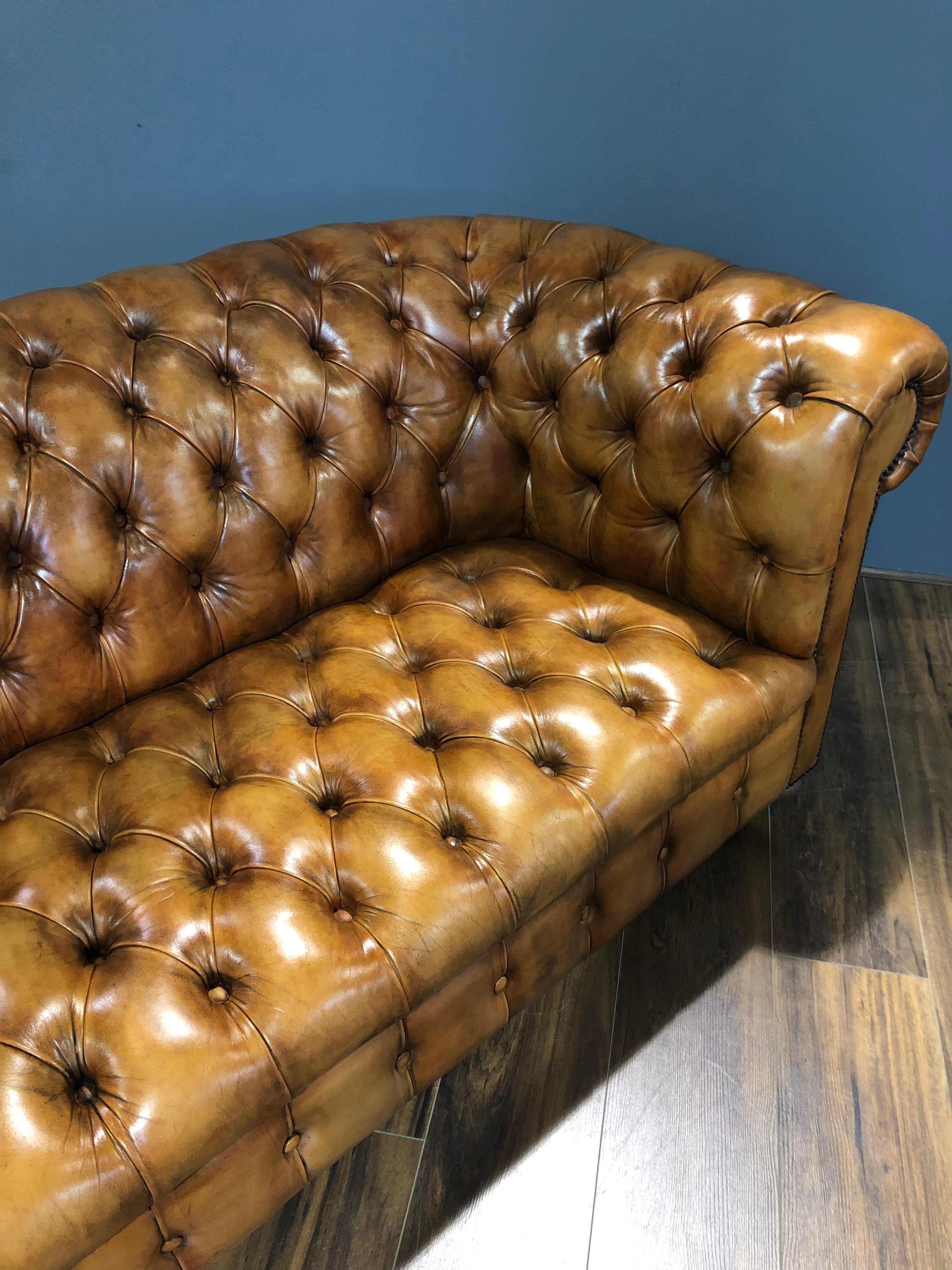 Very Nice Fully Restored MidC Sofa in Hand Dyed Honey