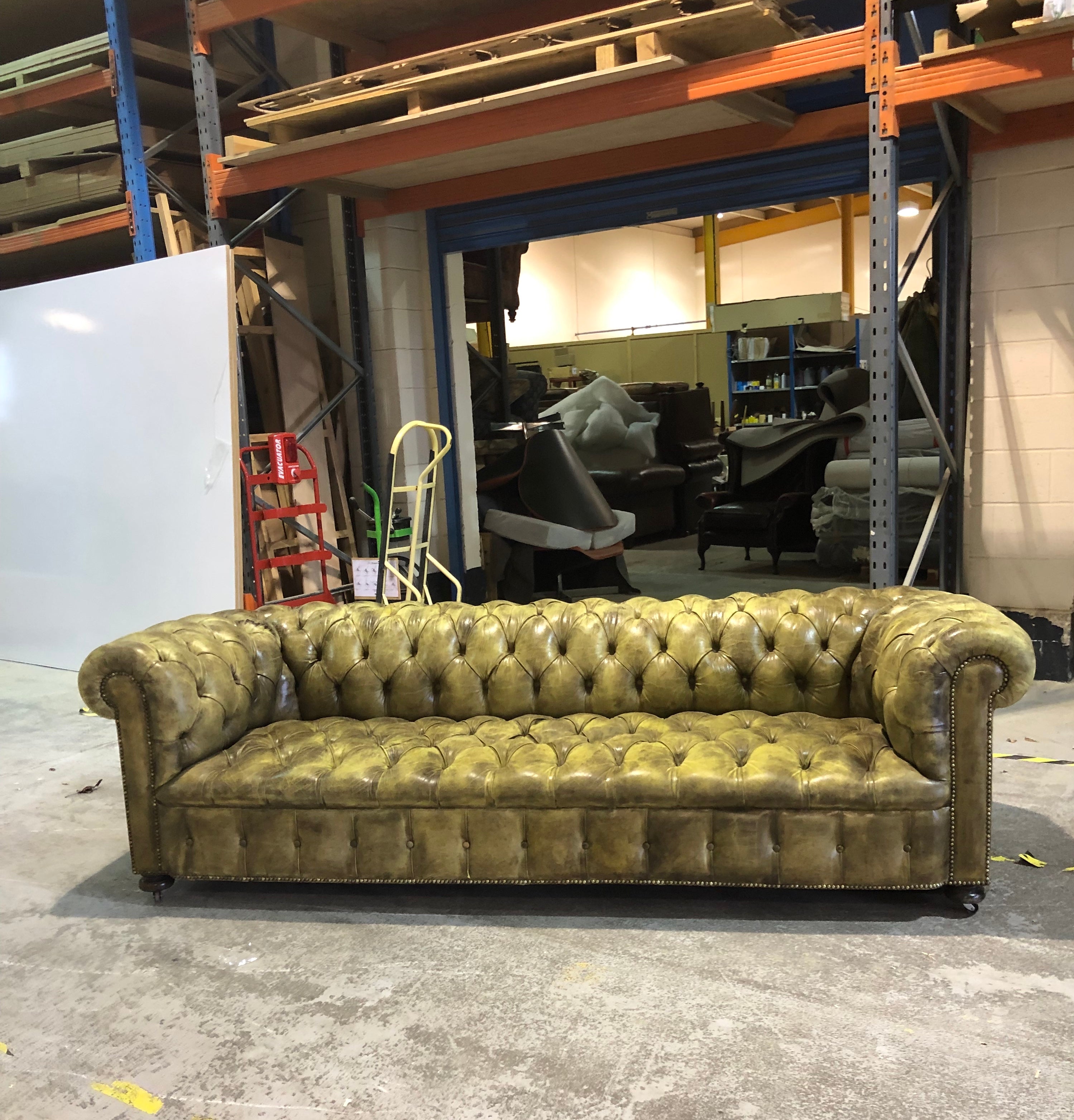 Exceptional Early 20thC Leather Sofa - Original Leathers