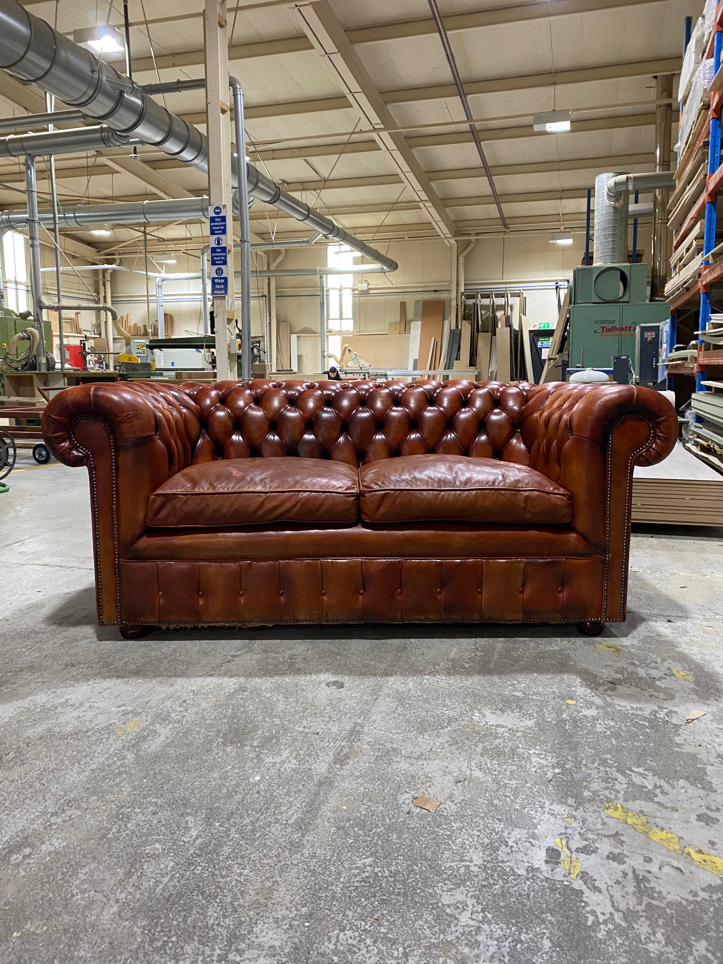 A Handsome Hand Dyed Chesterfield Sofa