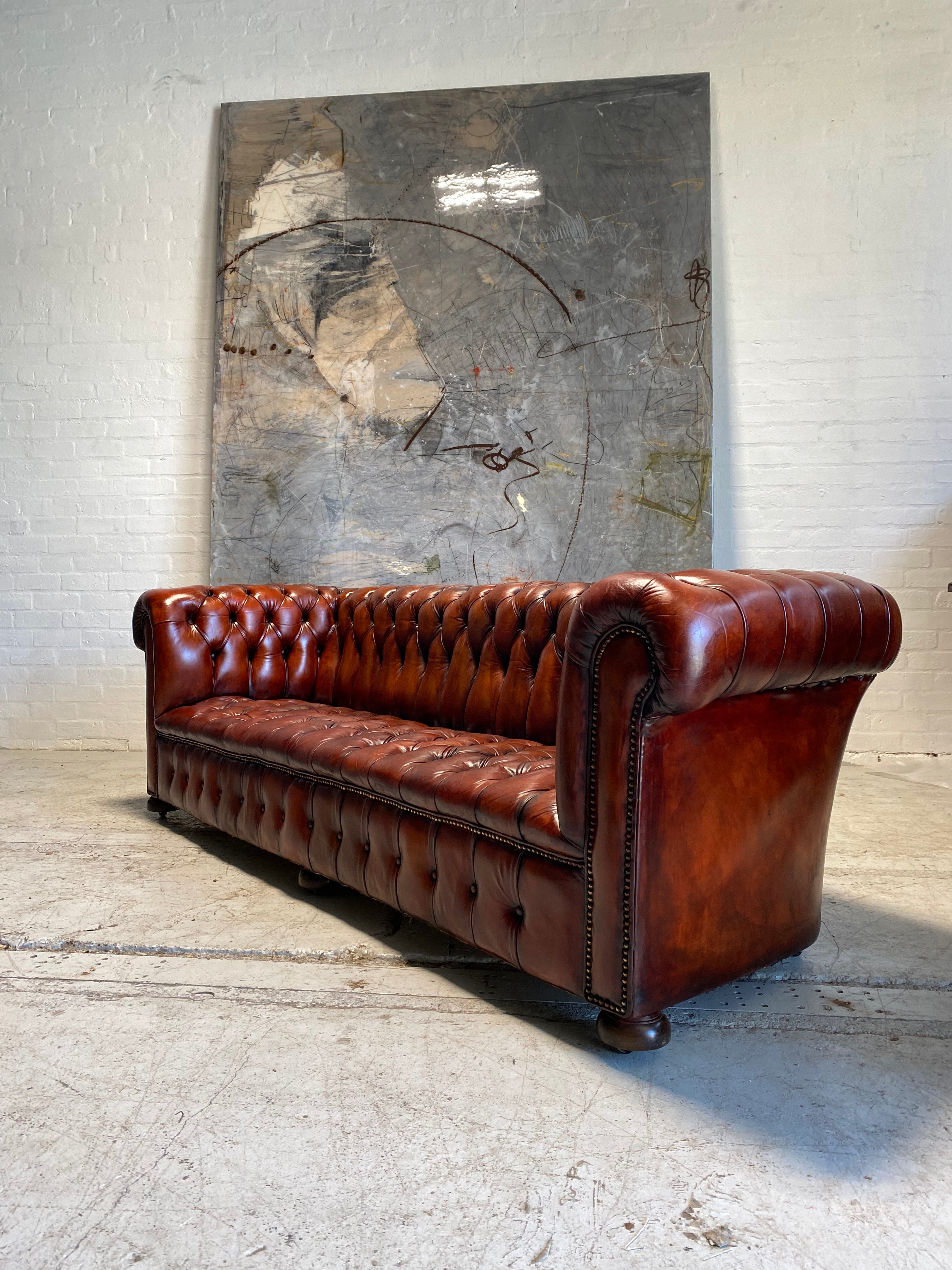 Exceptional!  MidC Chesterfield Sofa in Rich Cognac