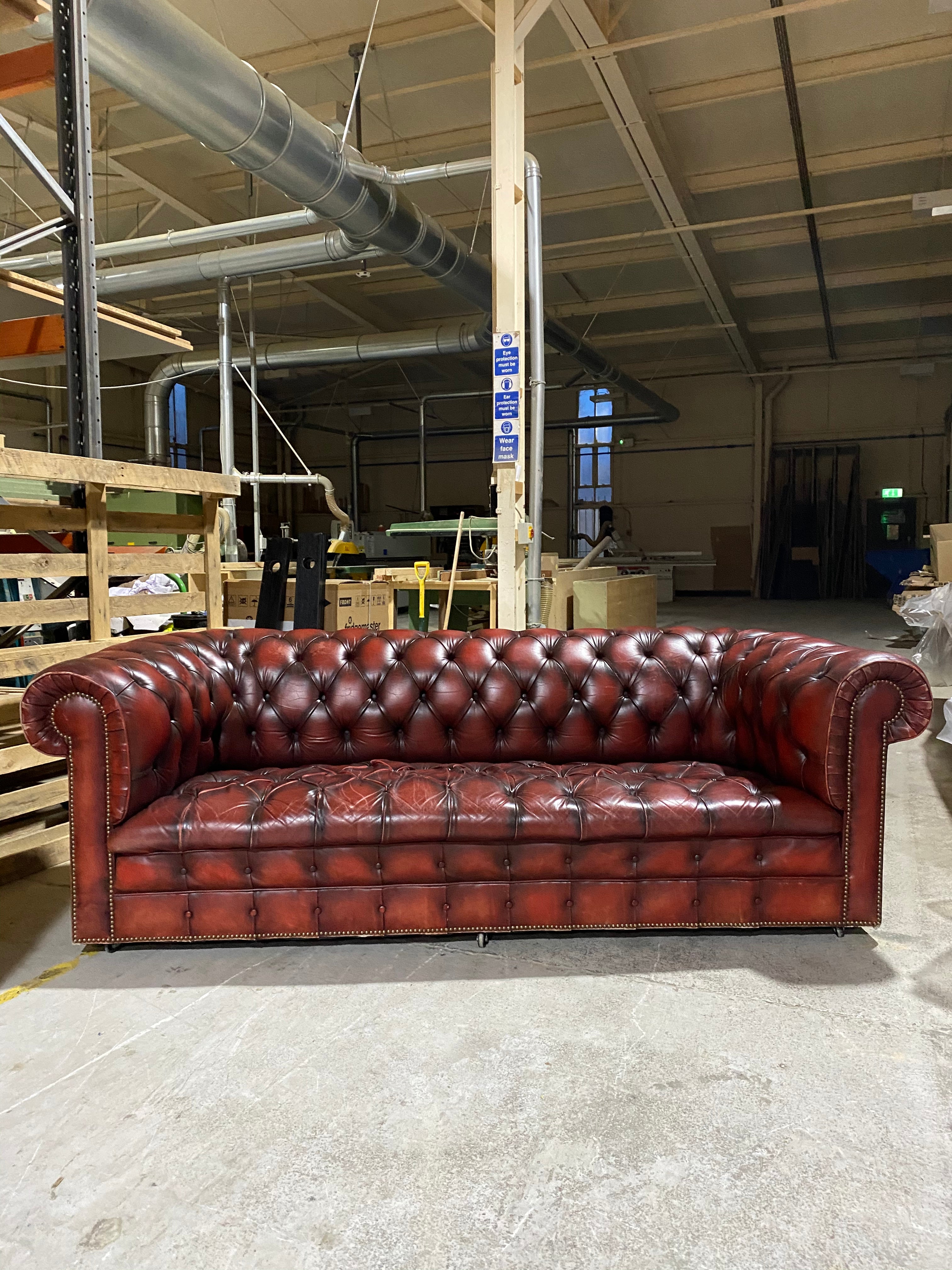 A Very Good MidC Chesterfield in Wine Reds