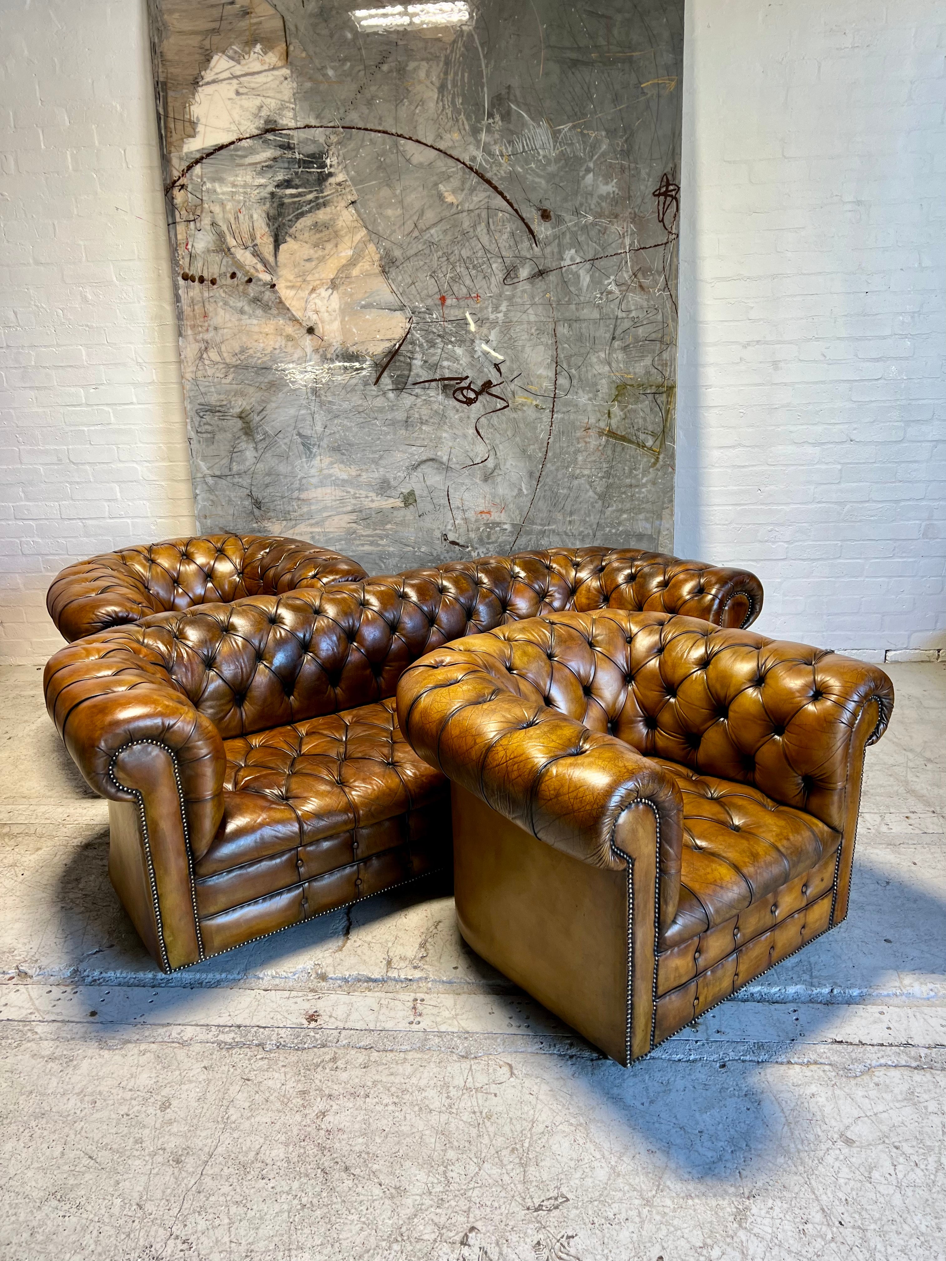 The Holy Grail of Vintage Chesterfield Furniture - Hand Dyed Club Suite