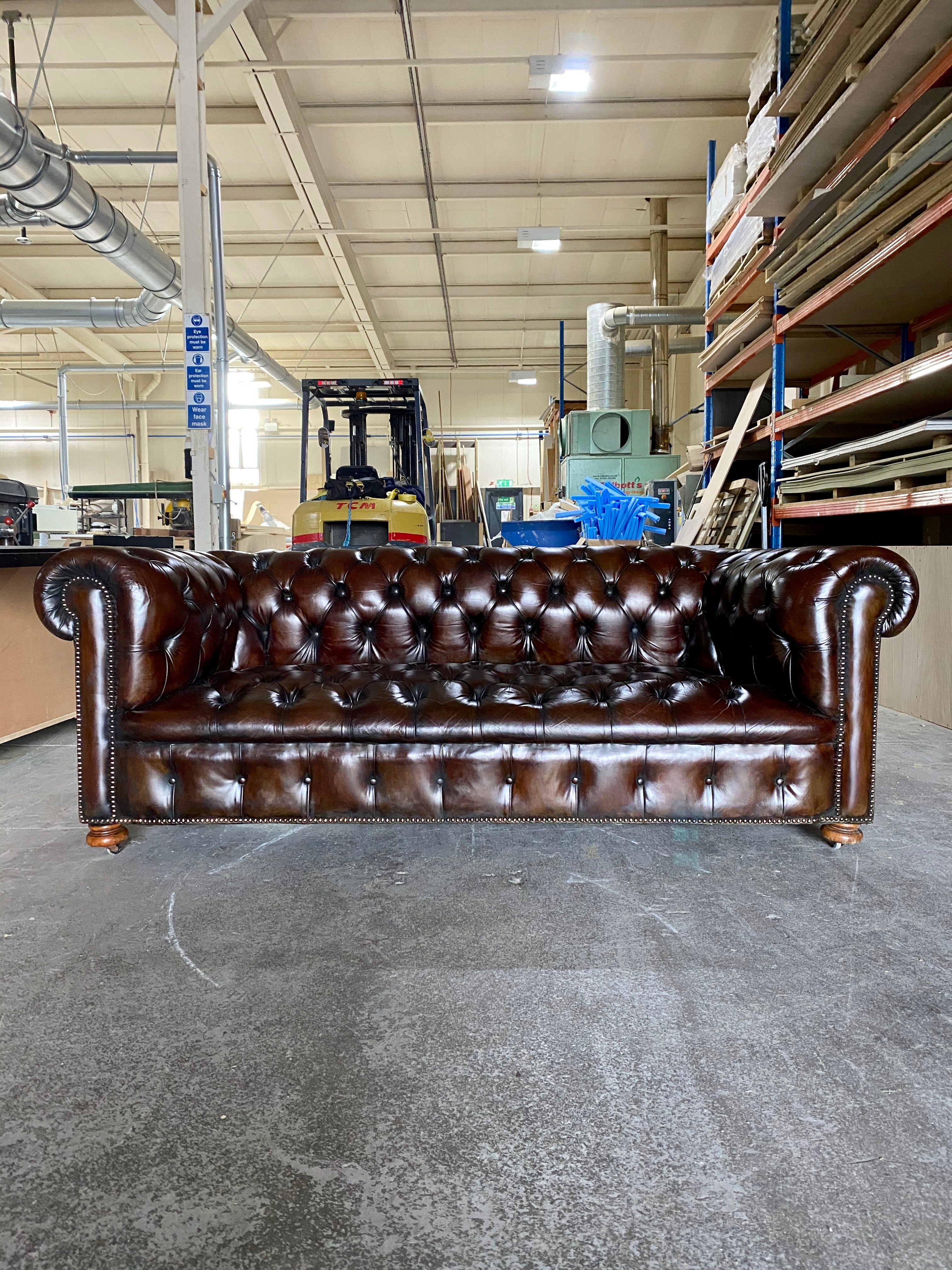 A Delicious Deep & Rich Brown MidC Chesterfield in Amazing Condition