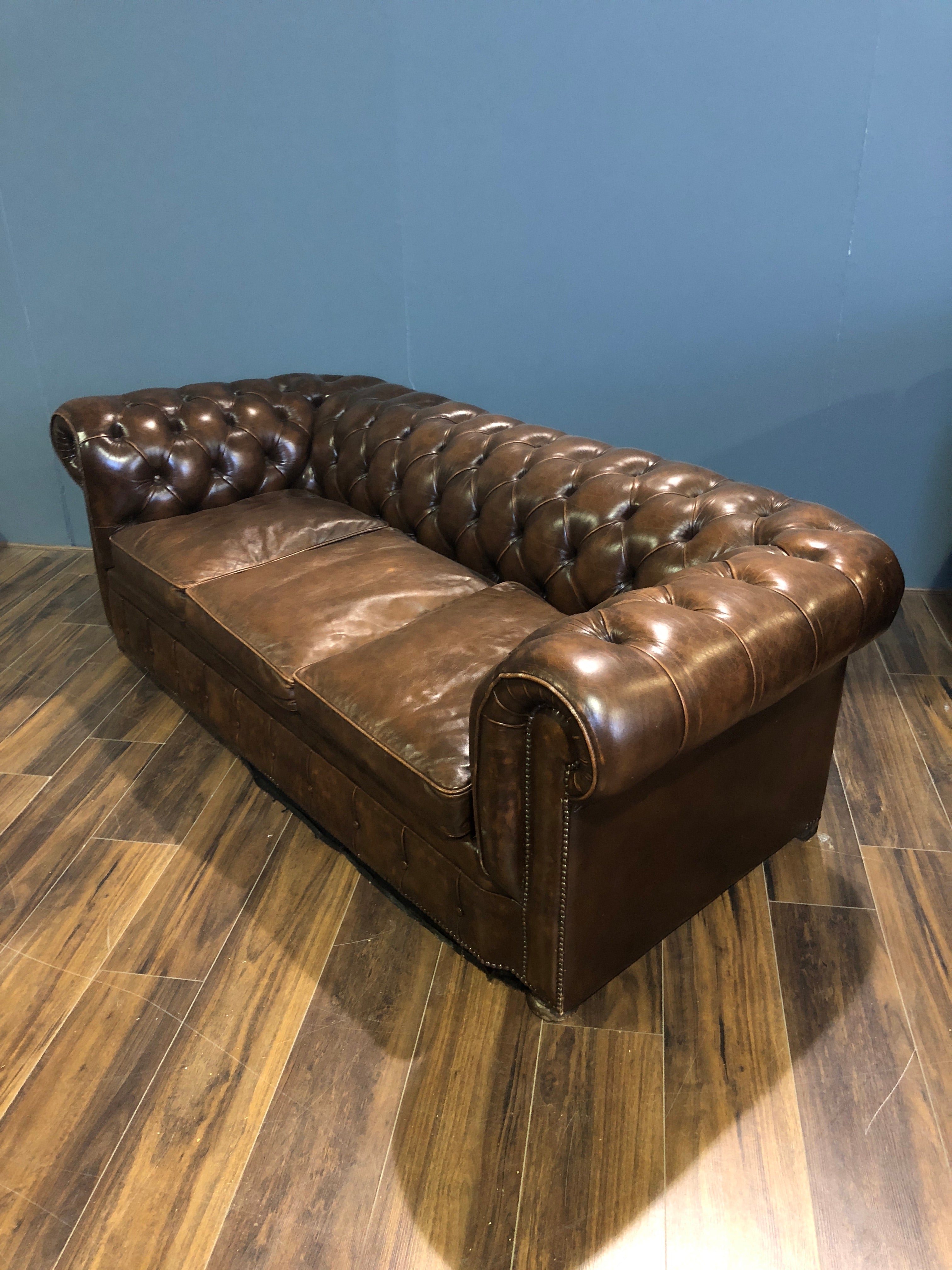 A Very Good Vintage Leather Sofa from the American a Embassy in London - Previously Restored