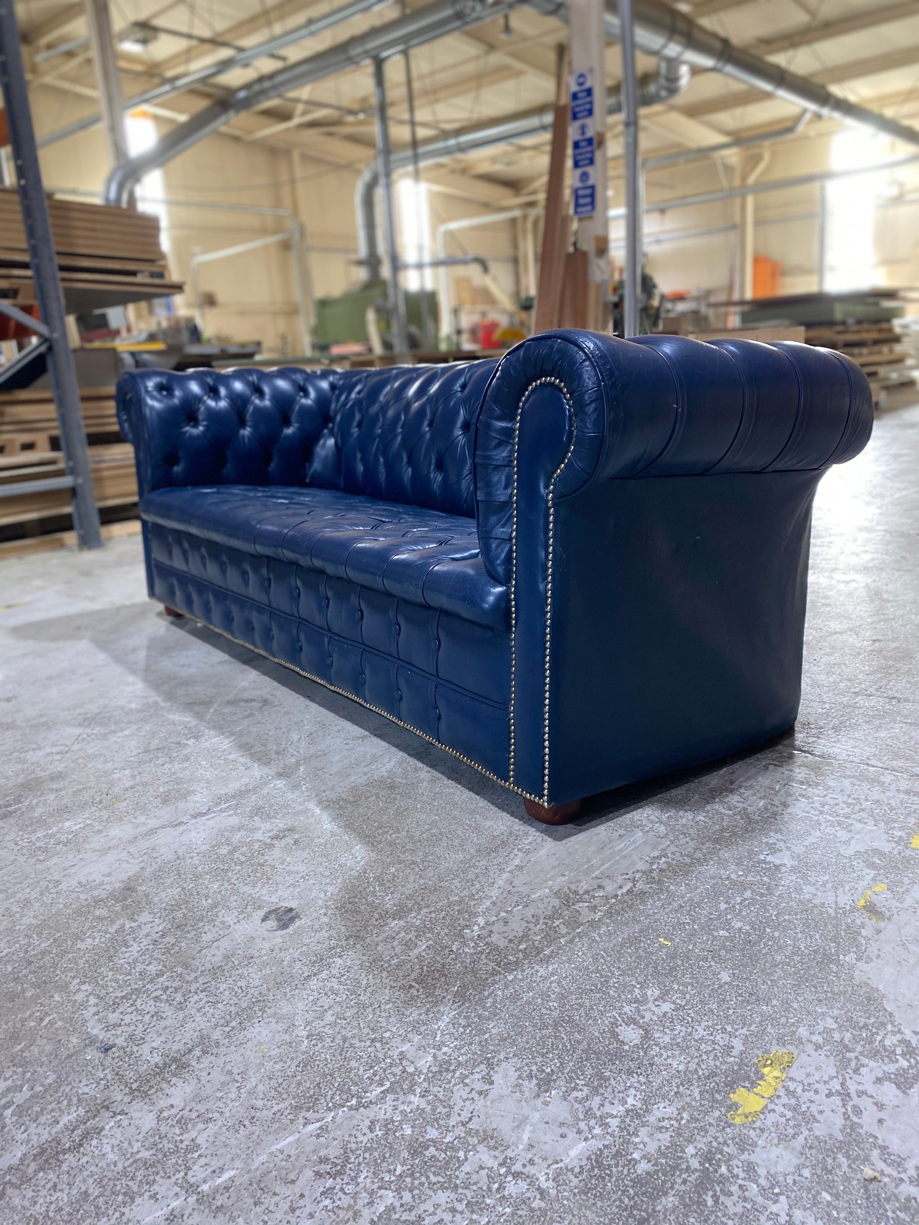 Wow!  An amazing Ocean Blue MidC Chesterfield Sofa