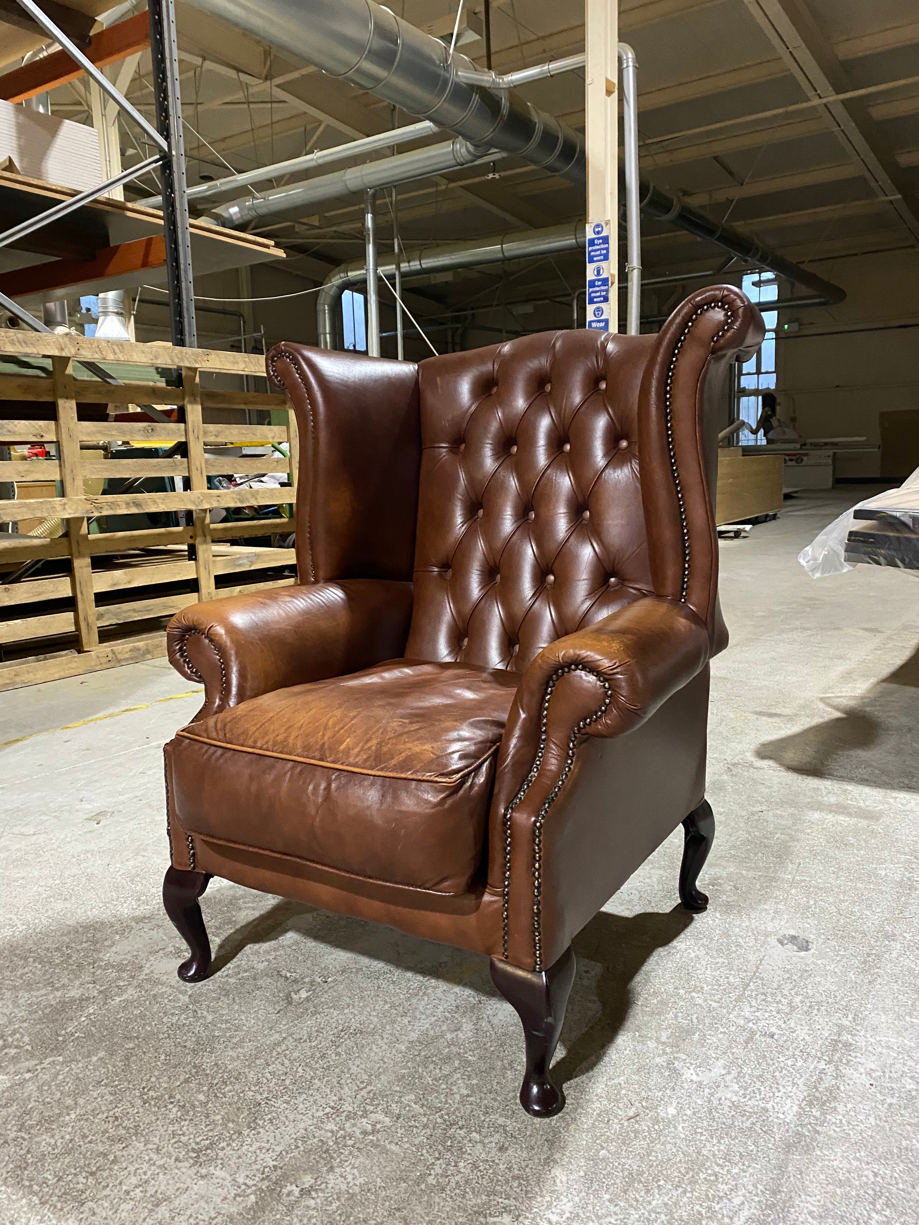 A great Milk Chocolate Brown Chesterfield Wing Chair