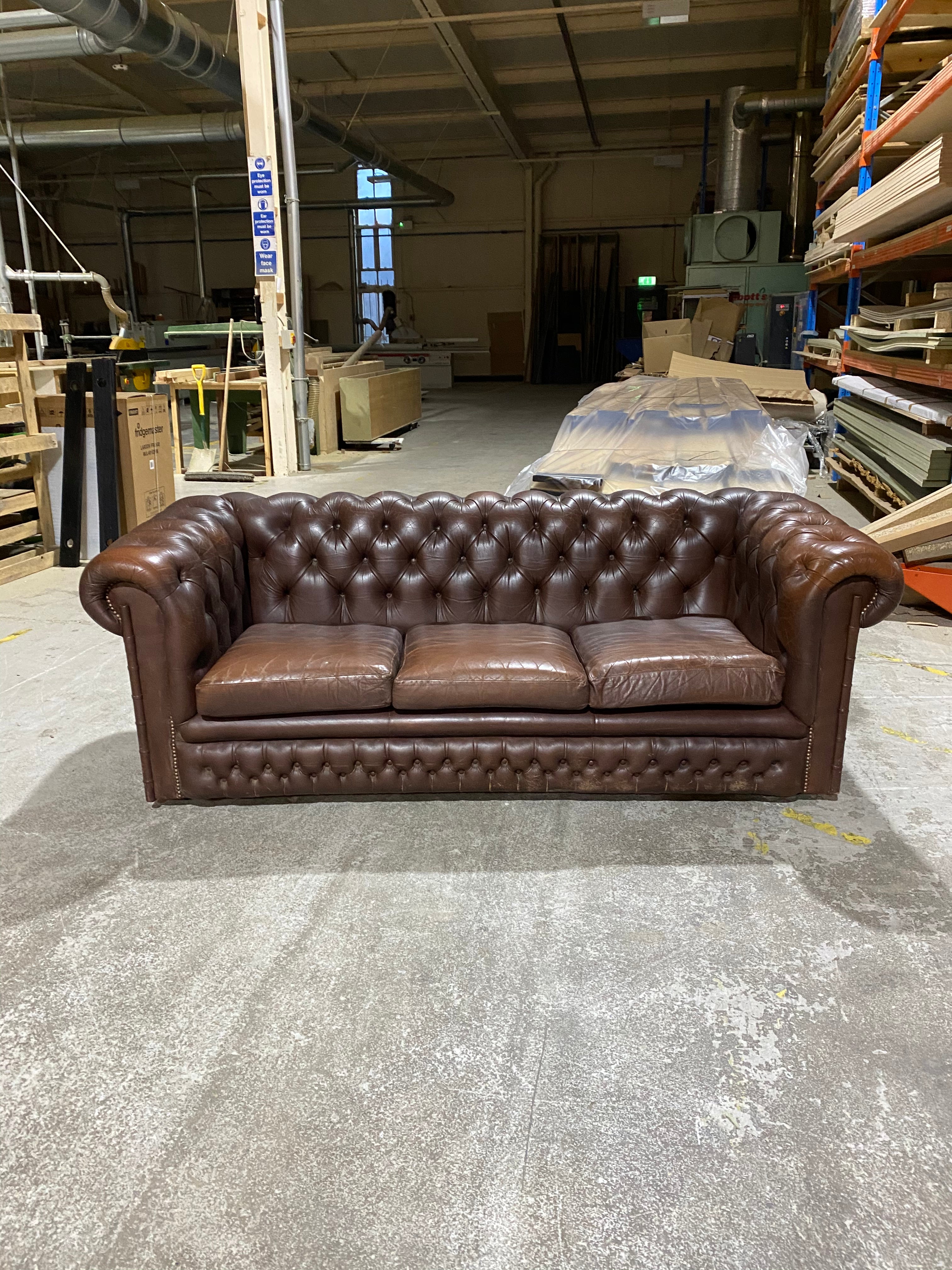 A Super Cool Twice Loved Chesterfield in Chocolate Browns