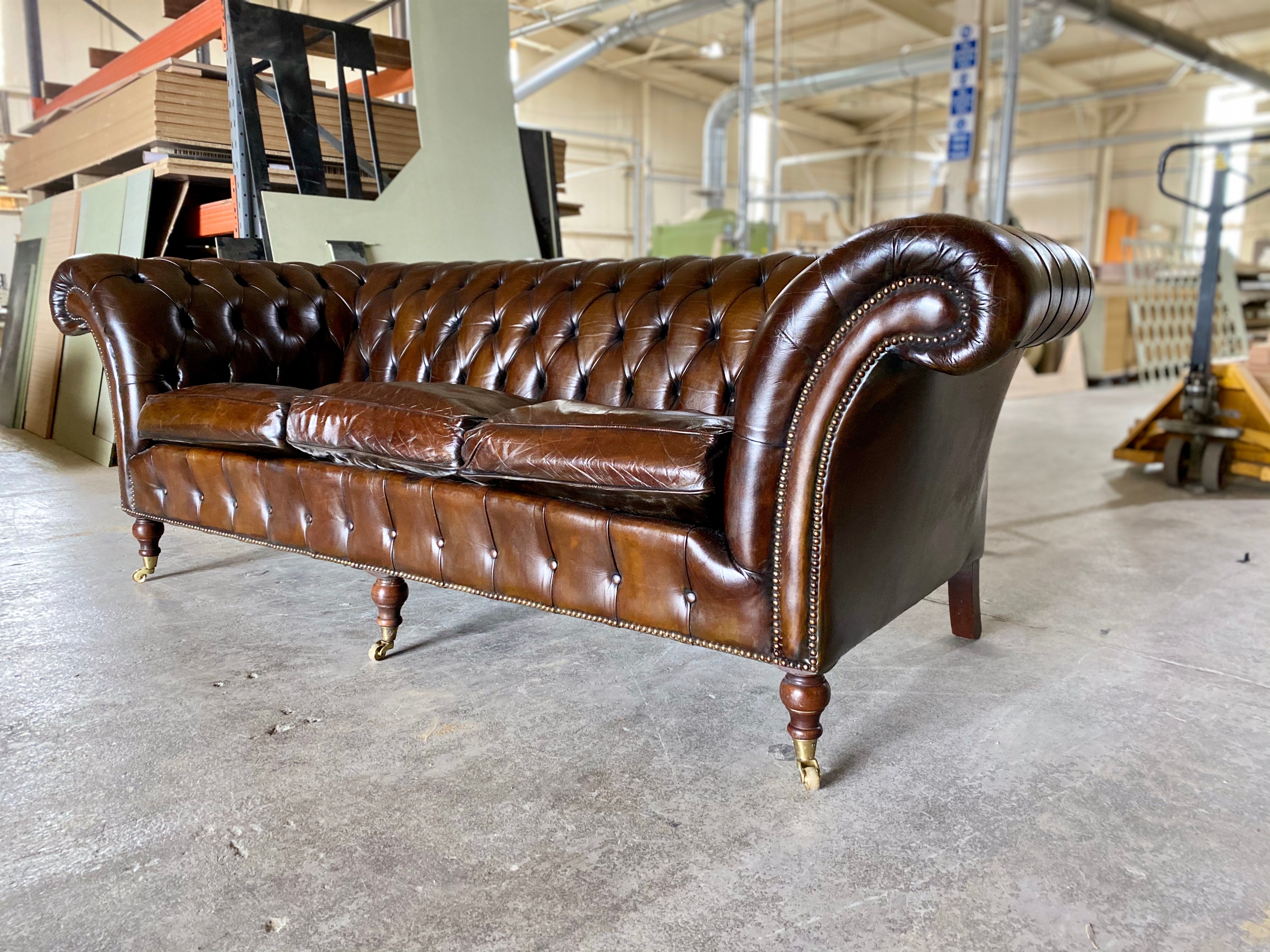 A Very Elegant Vintage Chesterfield Sofa that has been re-dyed