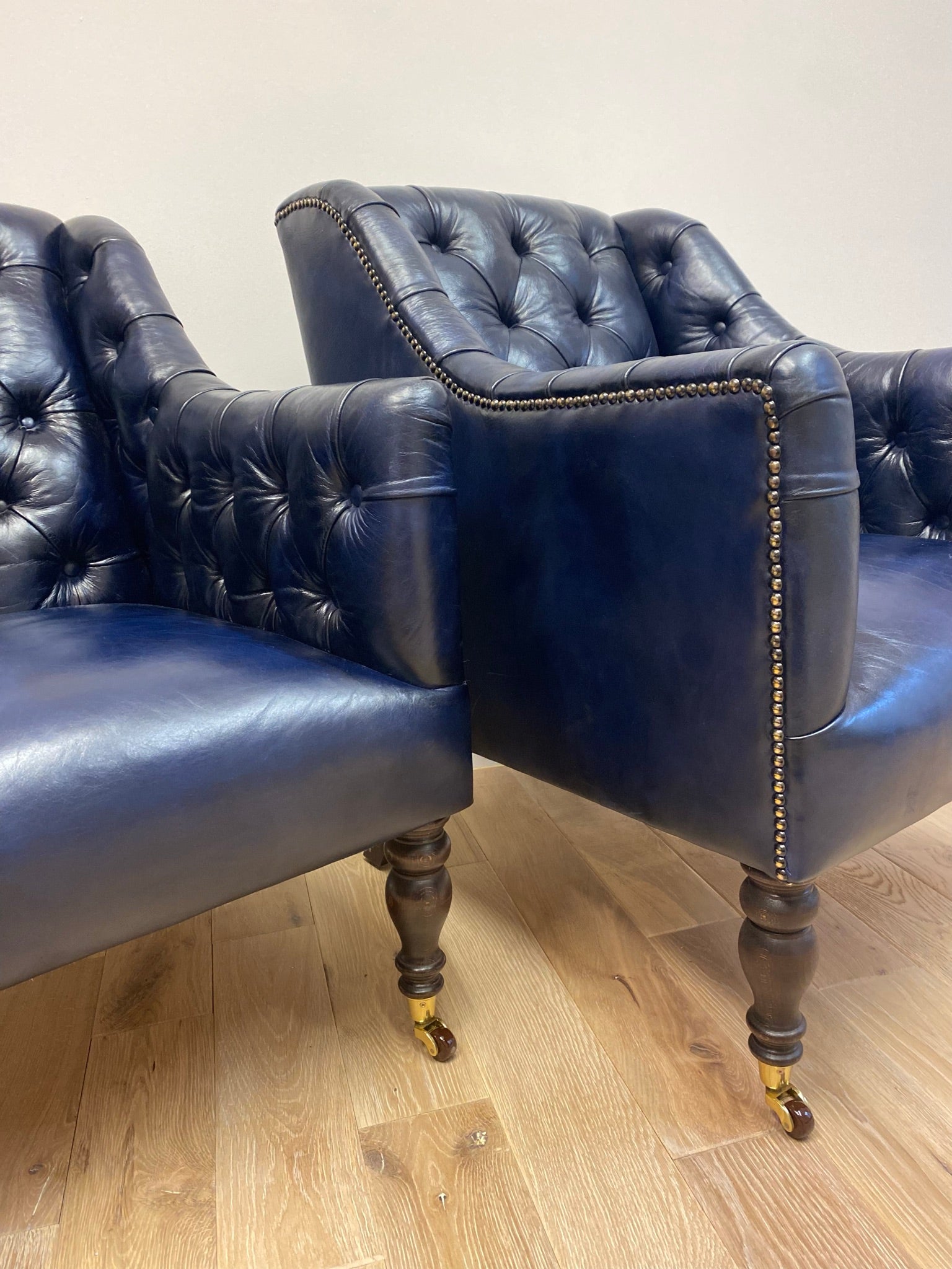 A Pair of our Canning Chairs in Hand Dyed Blue Ink - Crafting Manner 2