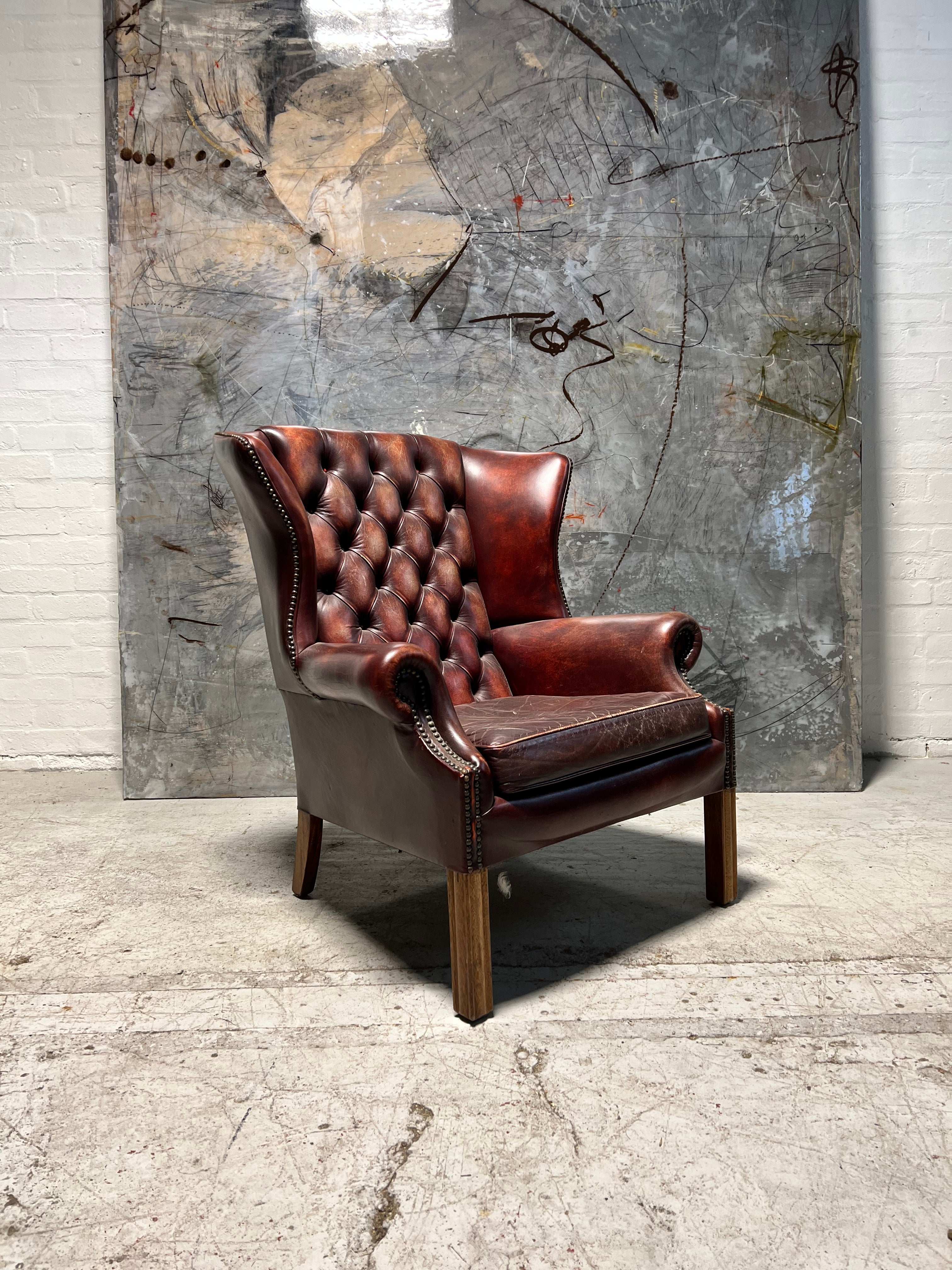 A Lovely Little Chesterfield Wing Back Chair by Millbrook