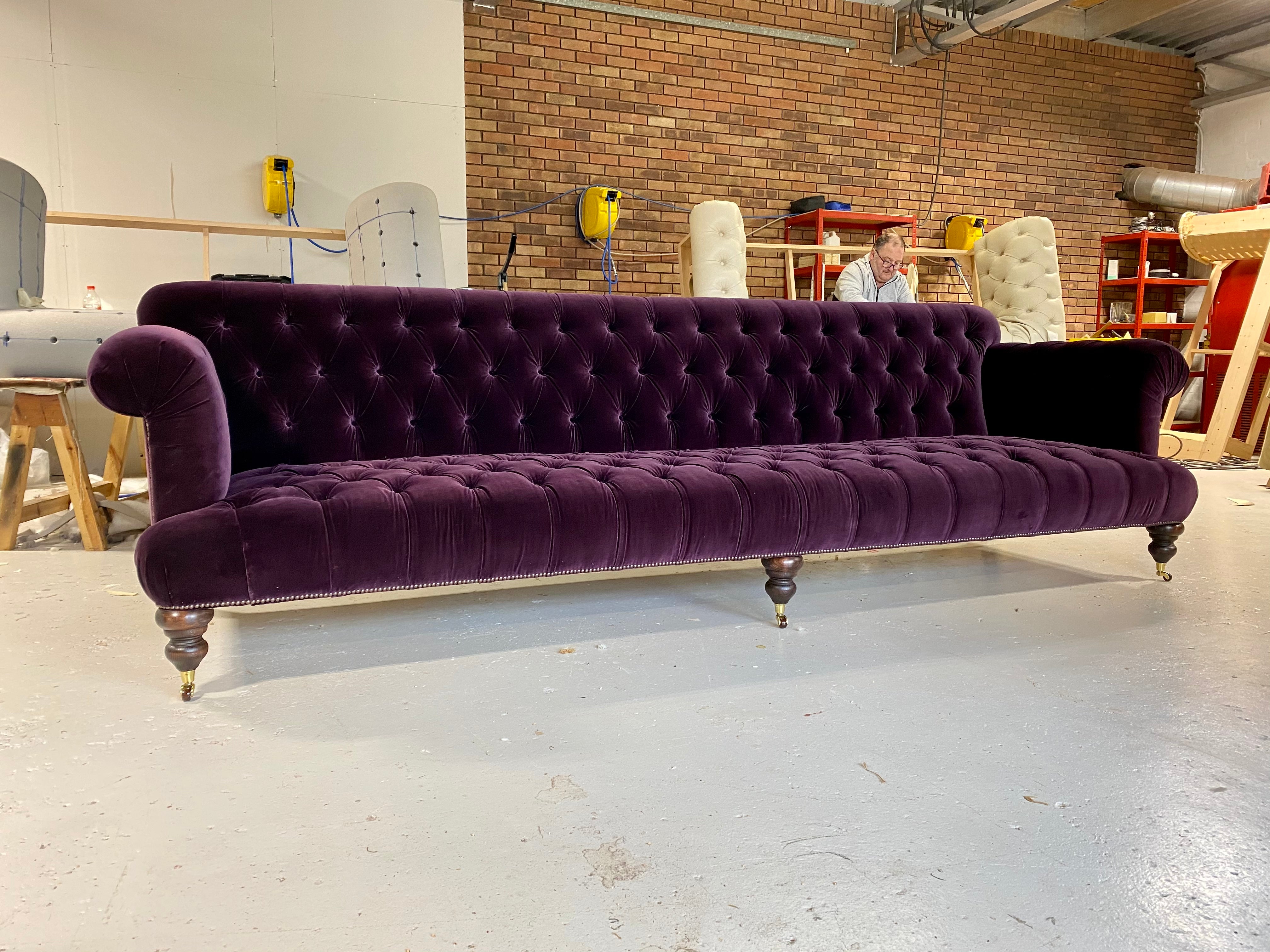 Our Ralph Sofa in Amy Somerville Smoking Room Velvet