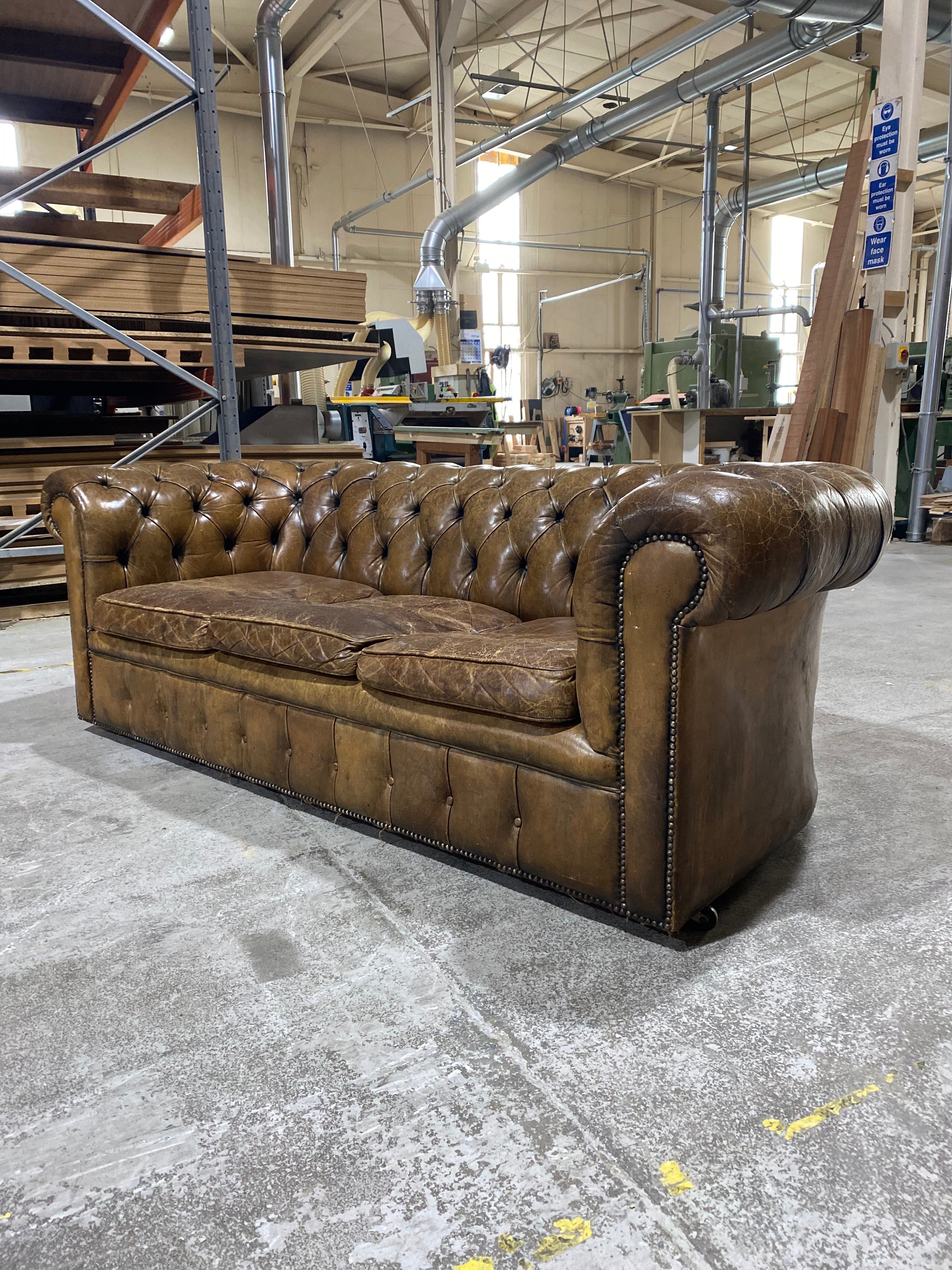 A Very Good MidC Chesterfield in Original Leather