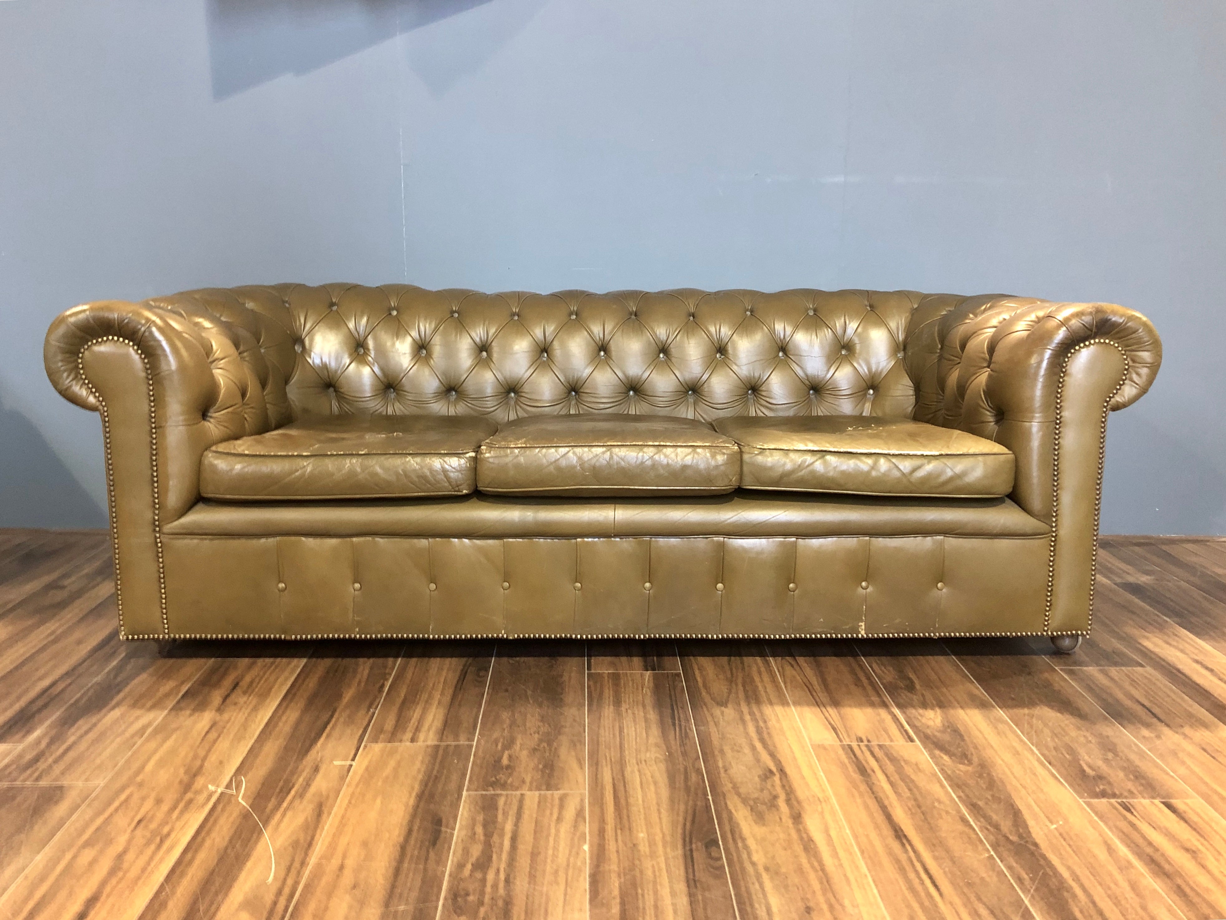 Very Good Vintage MidC Sofa - Khaki Green in Great Order