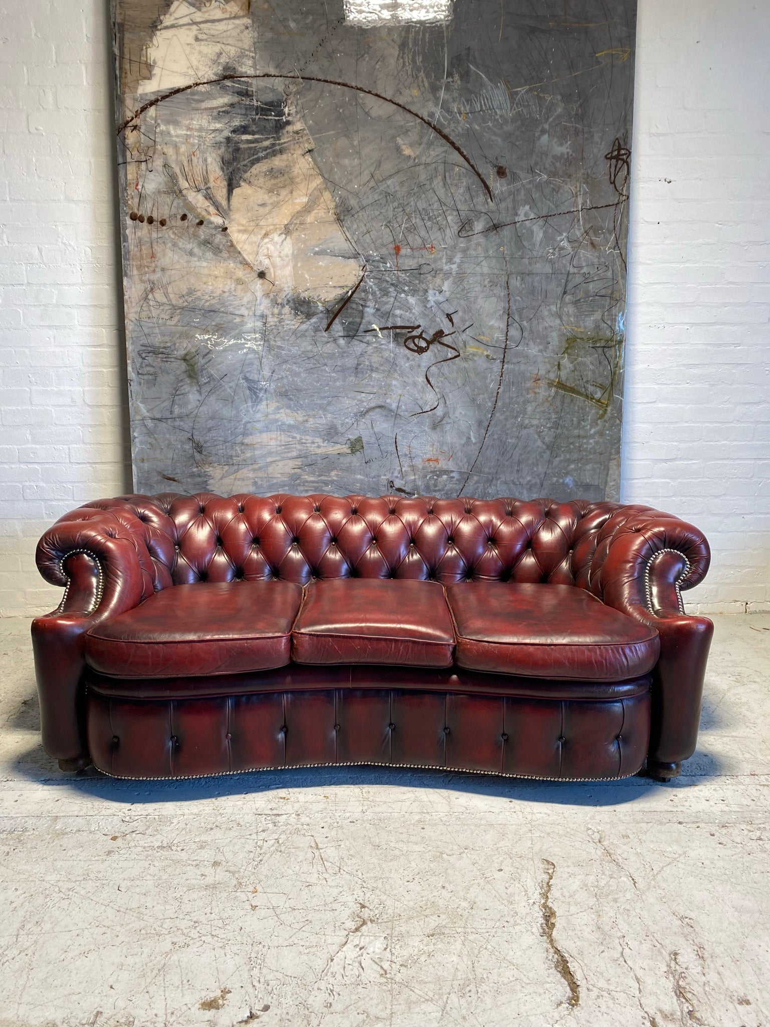 A Very Smart and Unusual Twice Loved Chesterfield Sofa in