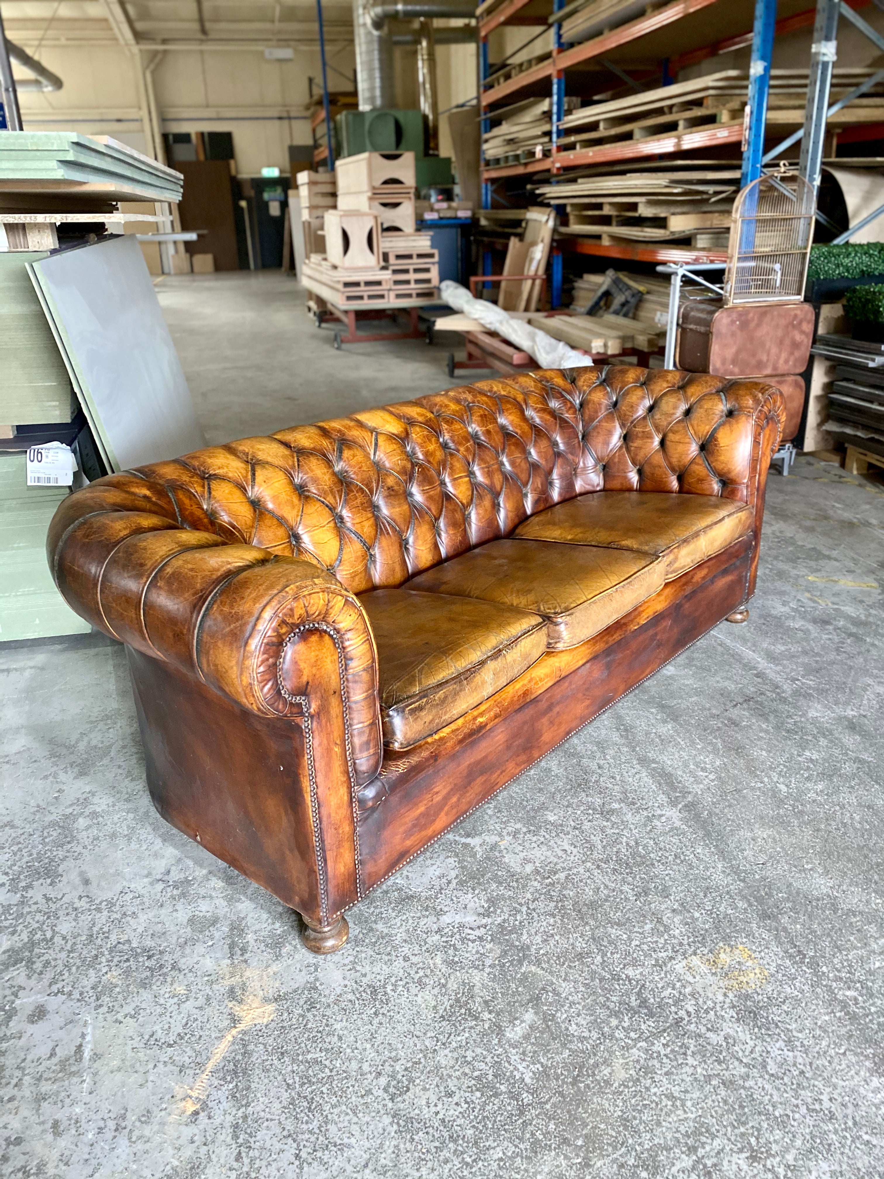 Vintage Chesterfield Sofa in the Most Beautiful Patinated Leathers