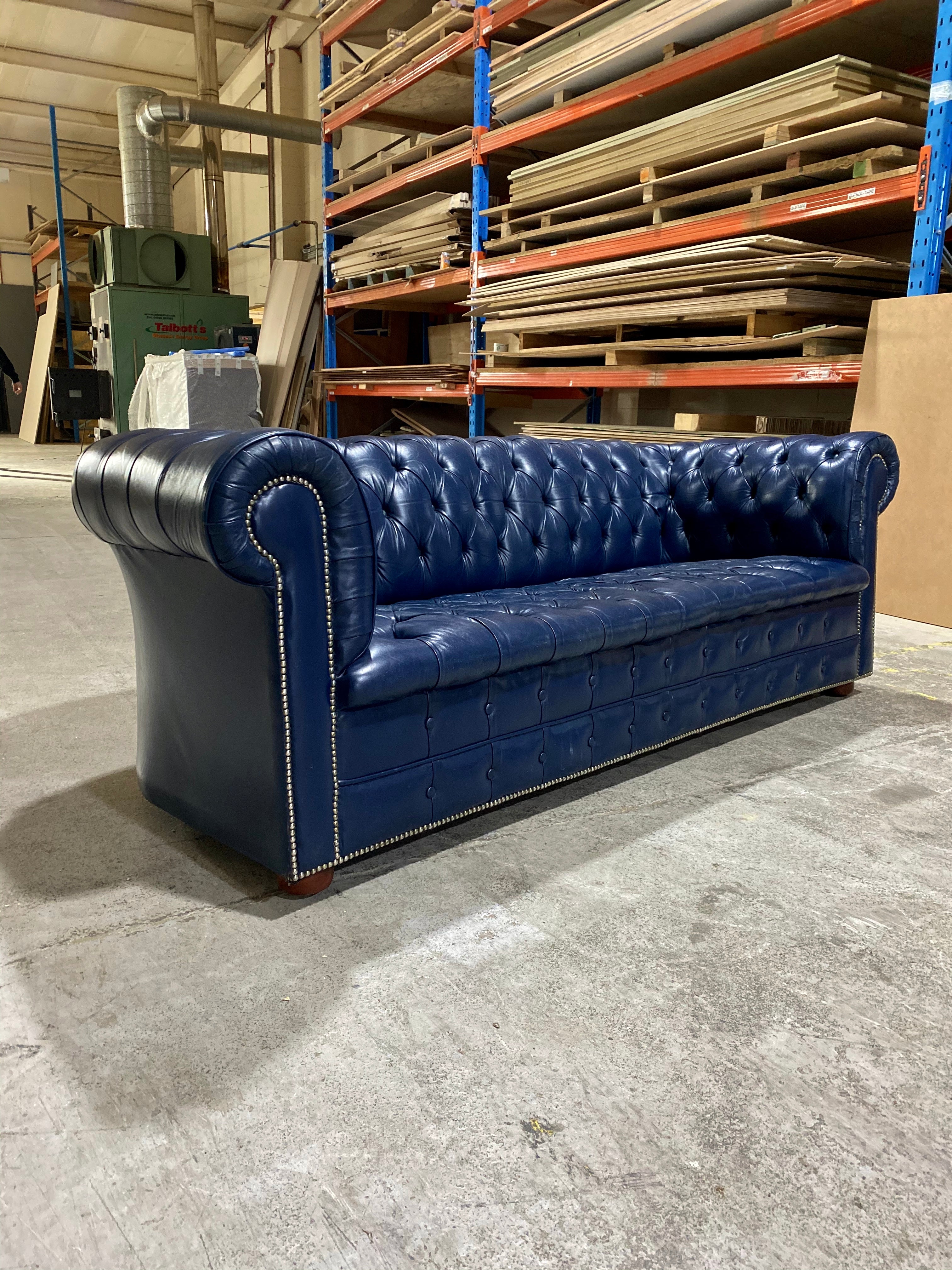 Wow!  An amazing Ocean Blue MidC Chesterfield Sofa