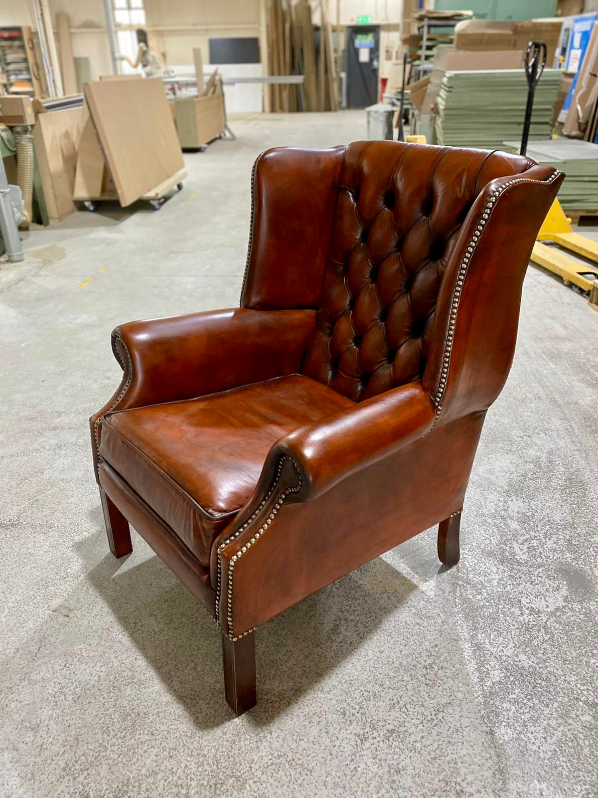 A Lovely MidC Chesterfield Wing Chair