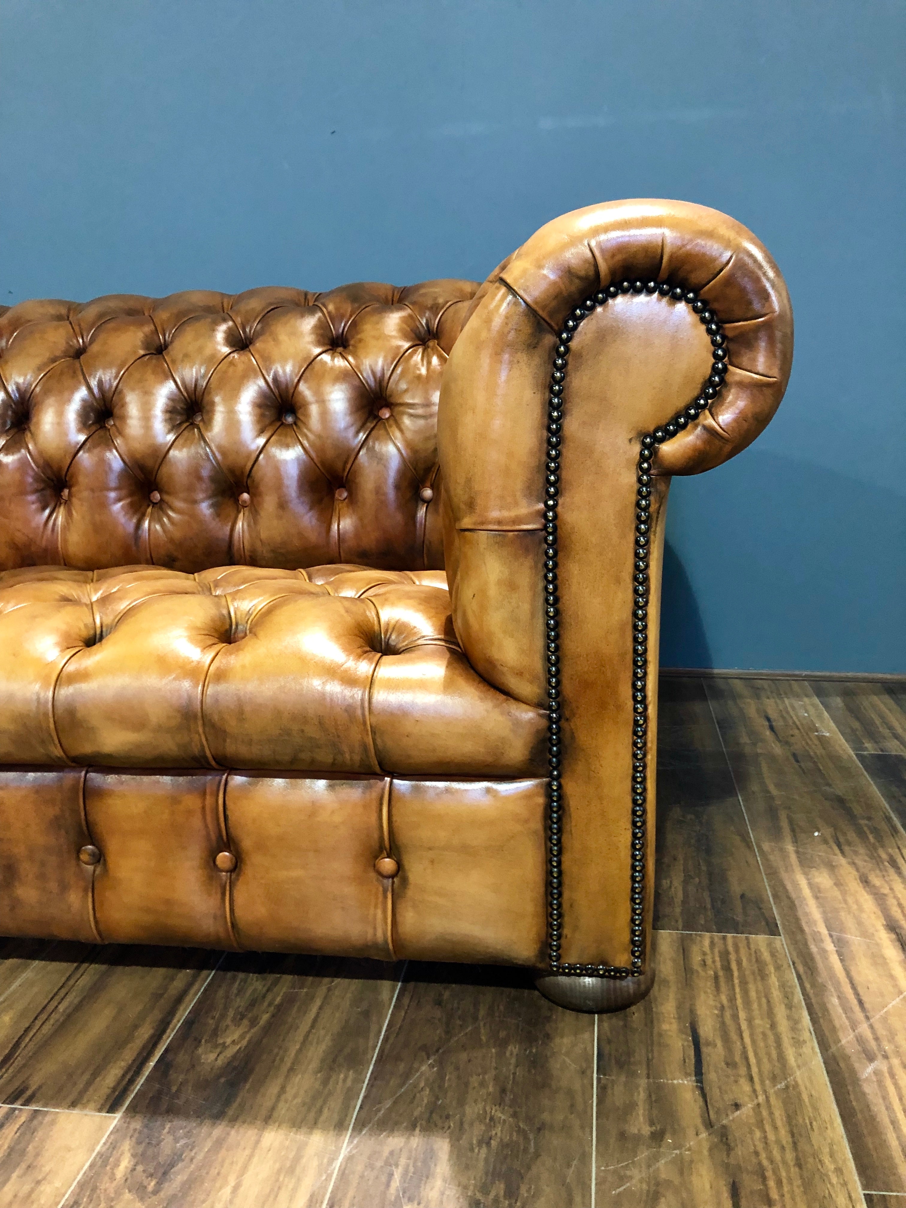 Very Nice Fully Restored MidC Sofa in Hand Dyed Honey