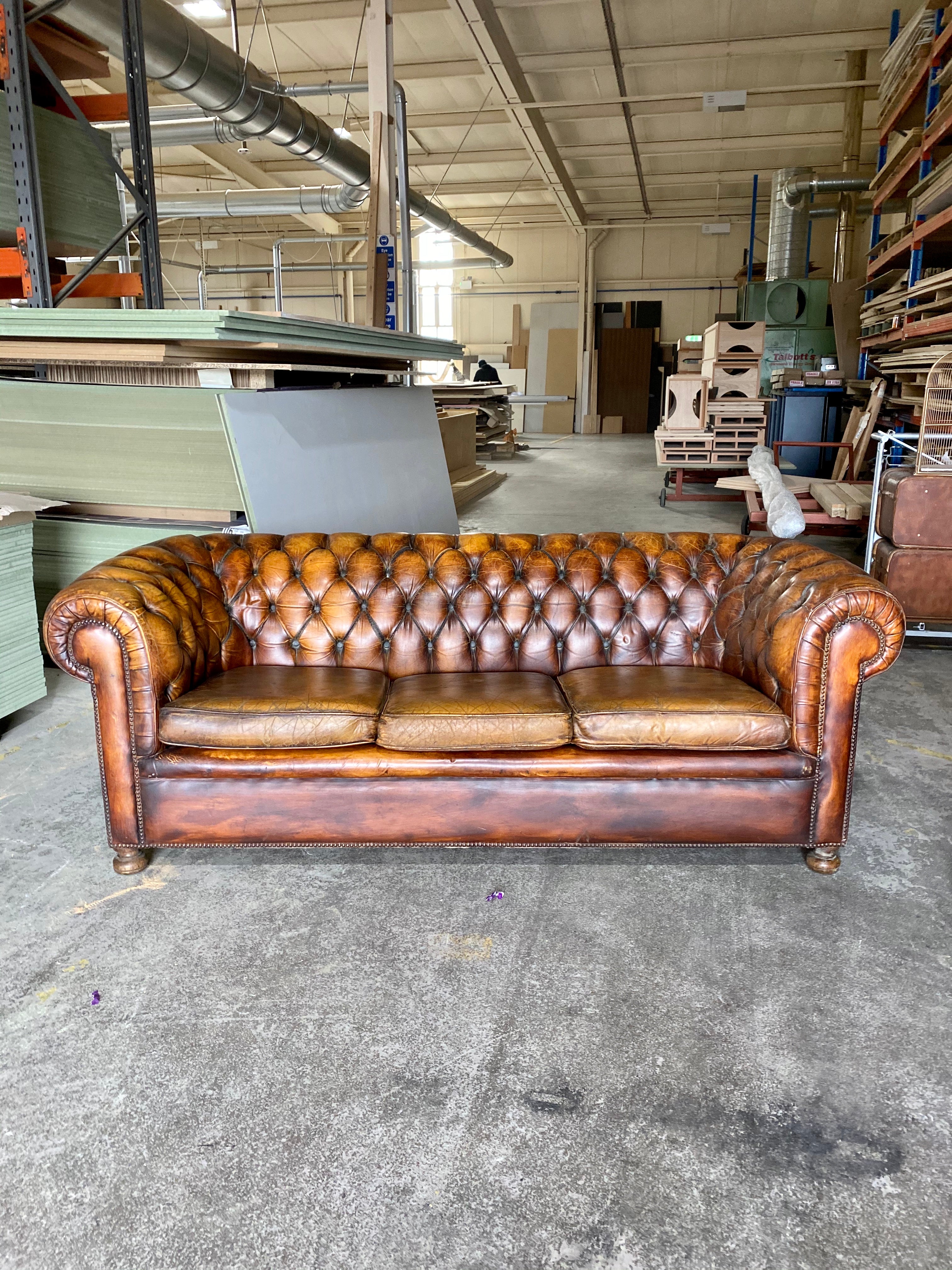 Vintage Chesterfield Sofa in the Most Beautiful Patinated Leathers