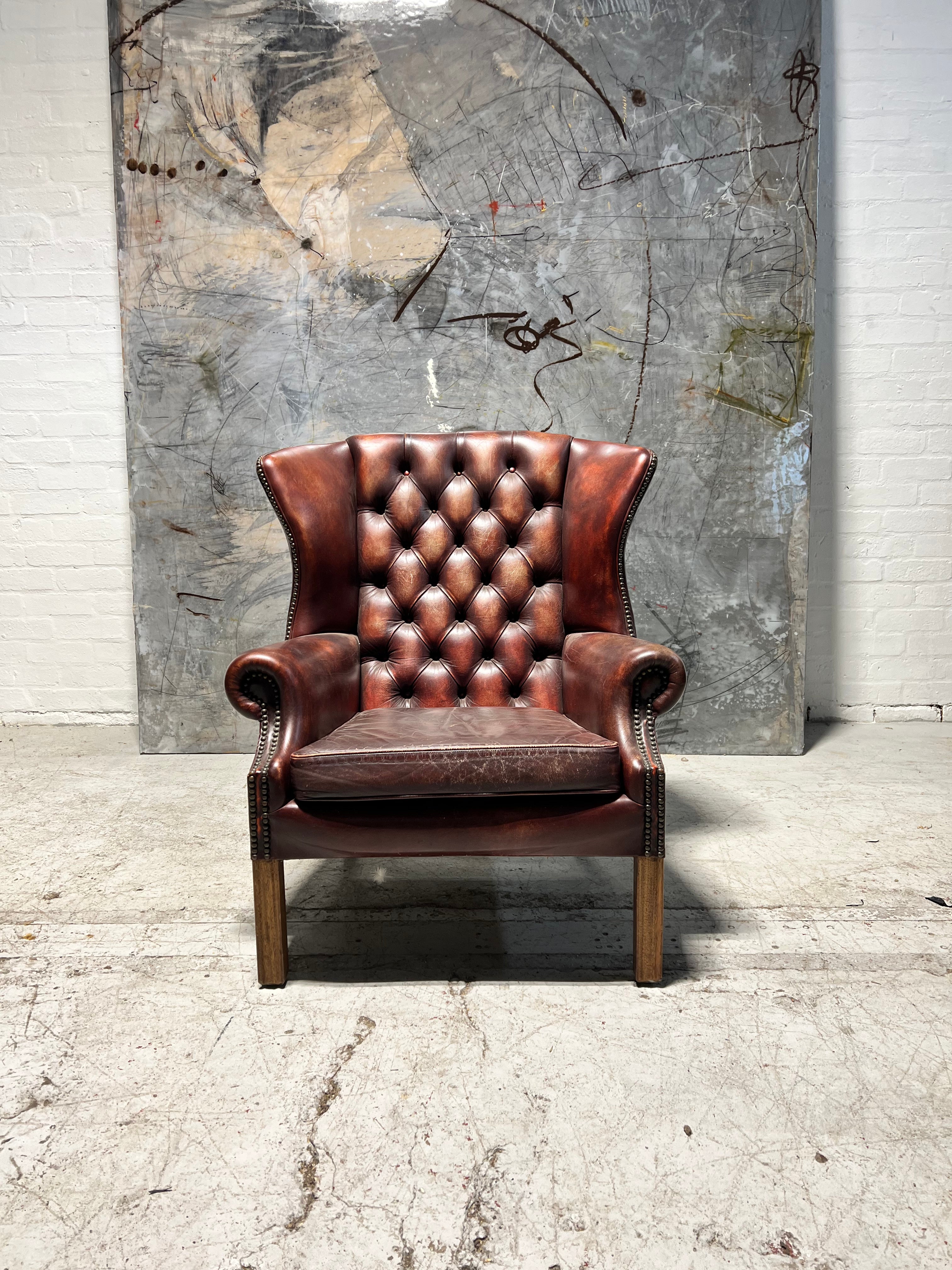 A Lovely Little Chesterfield Wing Back Chair by Millbrook