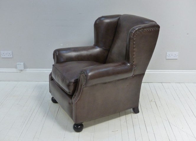 THE PEEL ARMCHAIR: HAND DYED DEEP BROWN