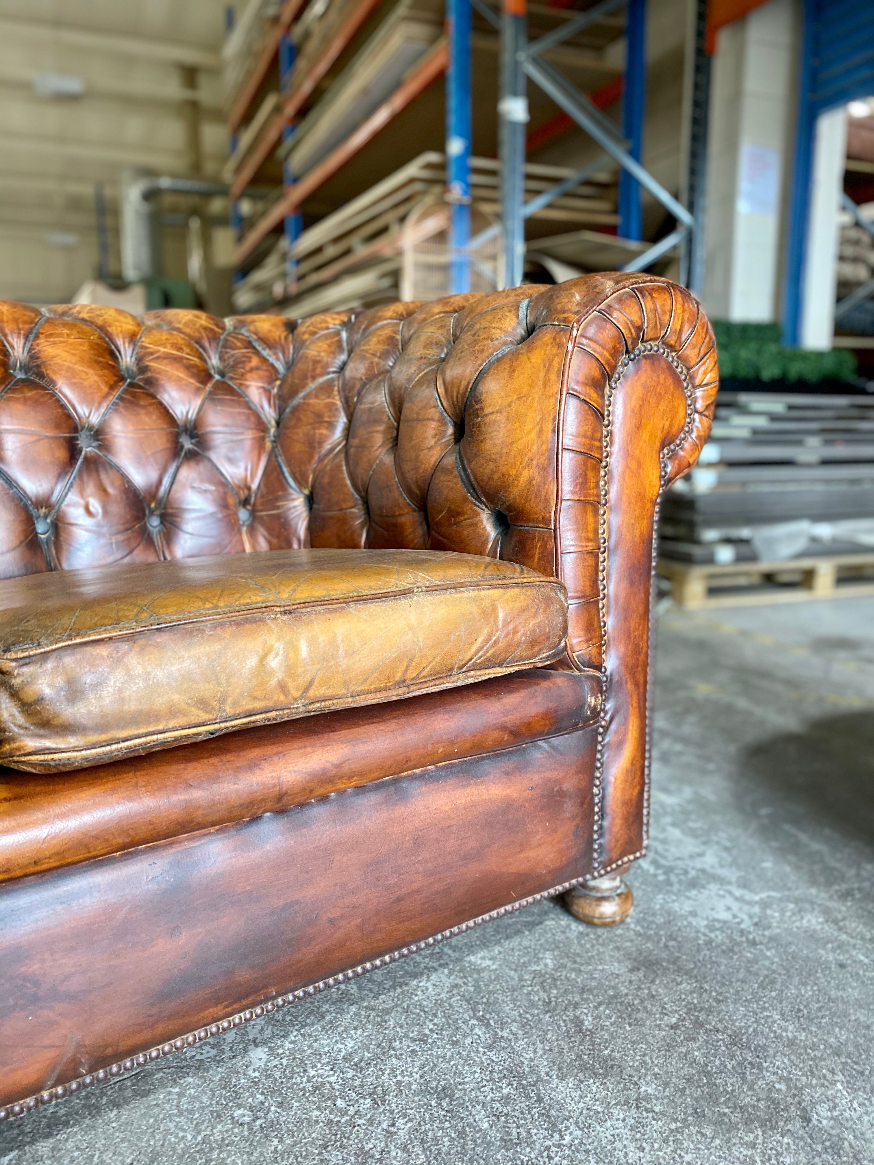 Vintage Chesterfield Sofa in the Most Beautiful Patinated Leathers