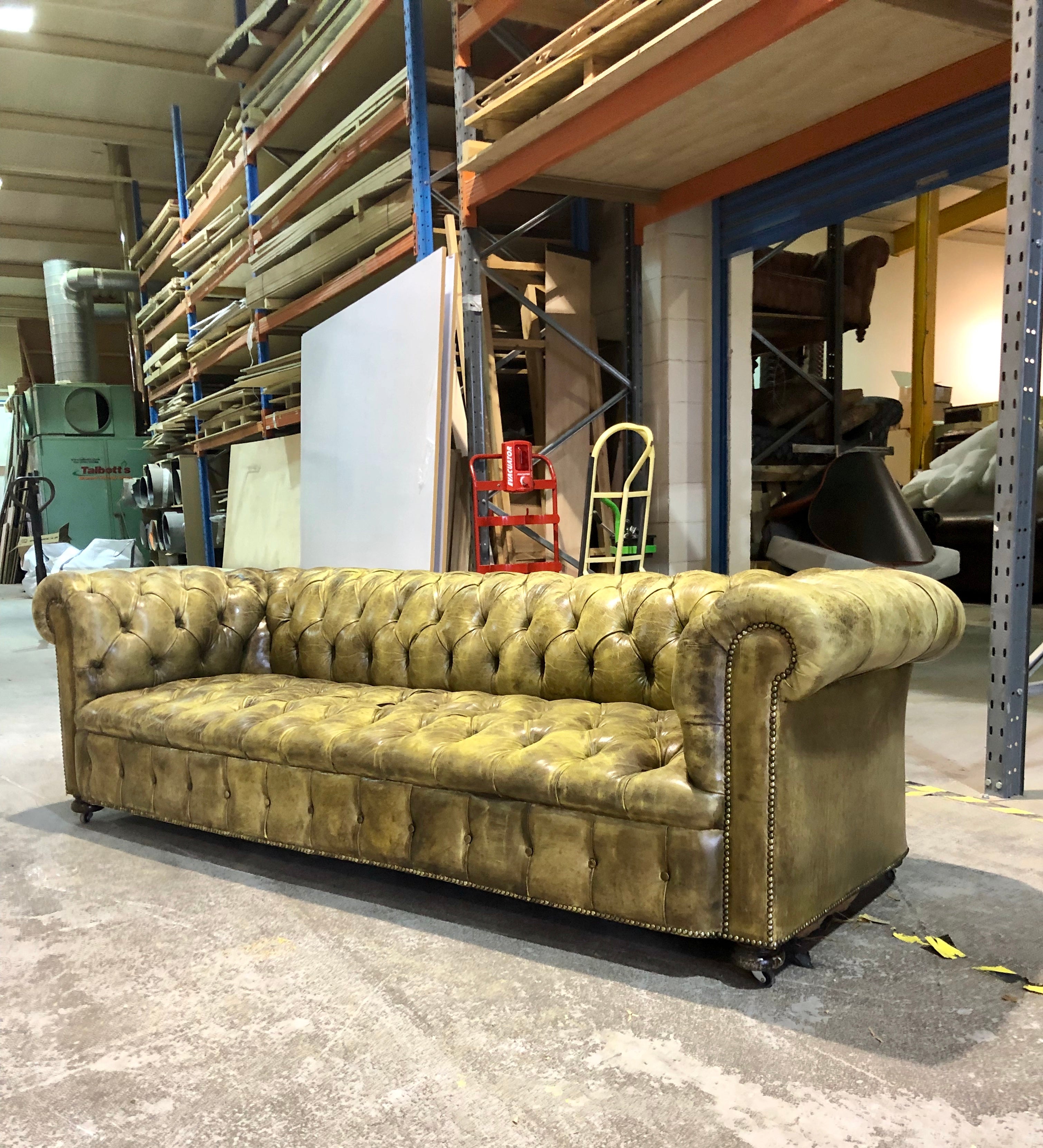 Exceptional Early 20thC Leather Sofa - Original Leathers