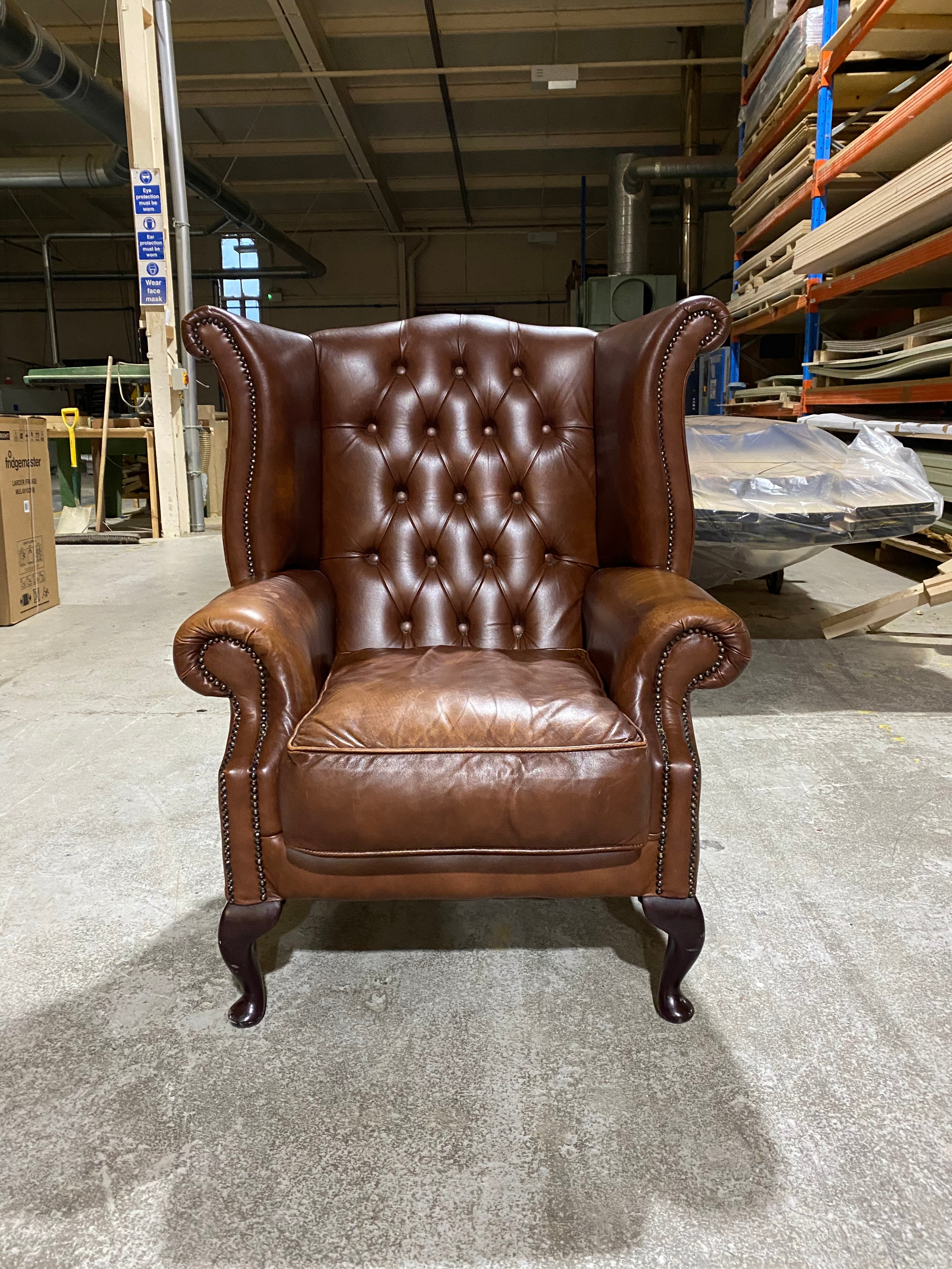 A great Milk Chocolate Brown Chesterfield Wing Chair