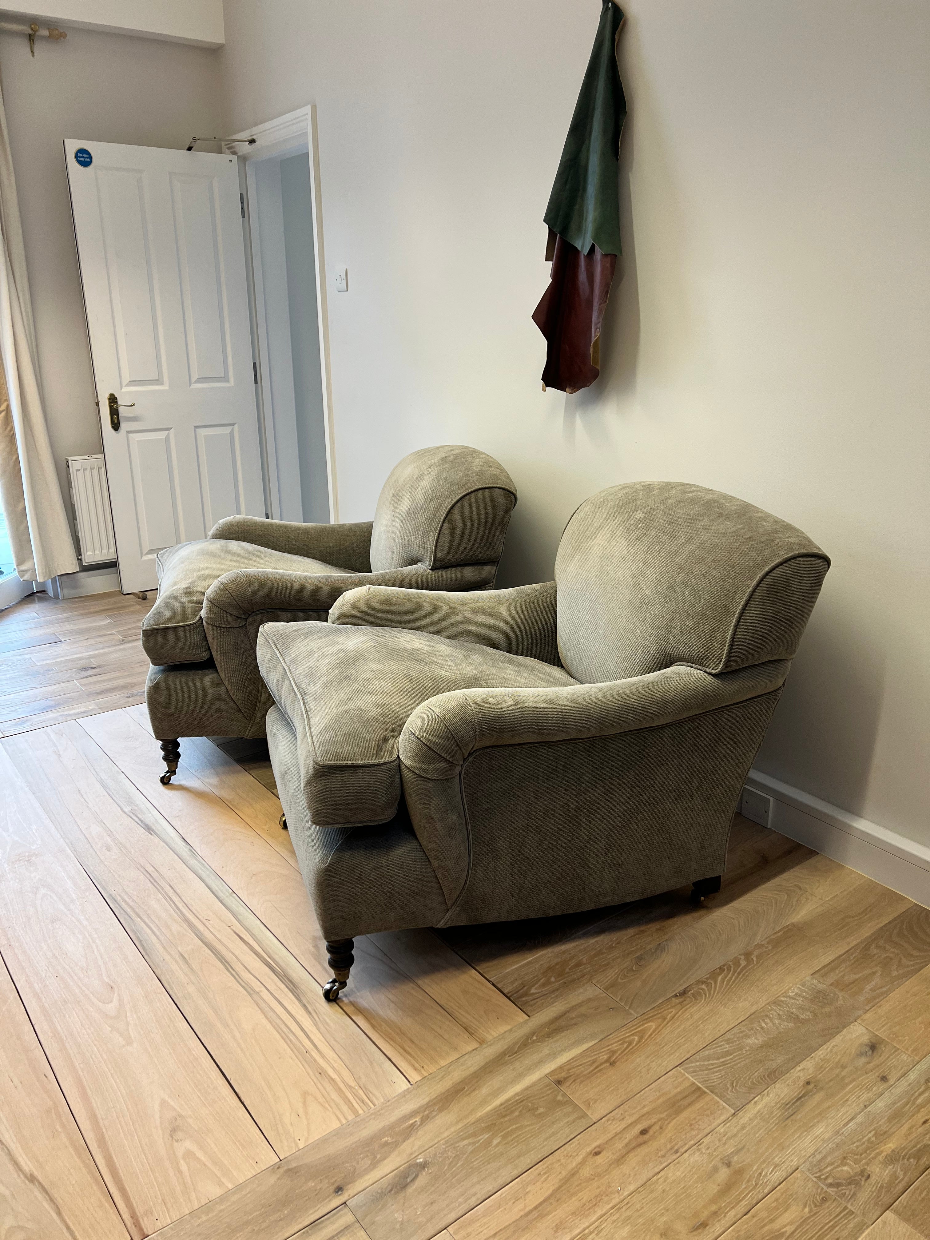 A Very Nice Pair of George Smith Armchairs in Beaumont & Fletcher Fabric