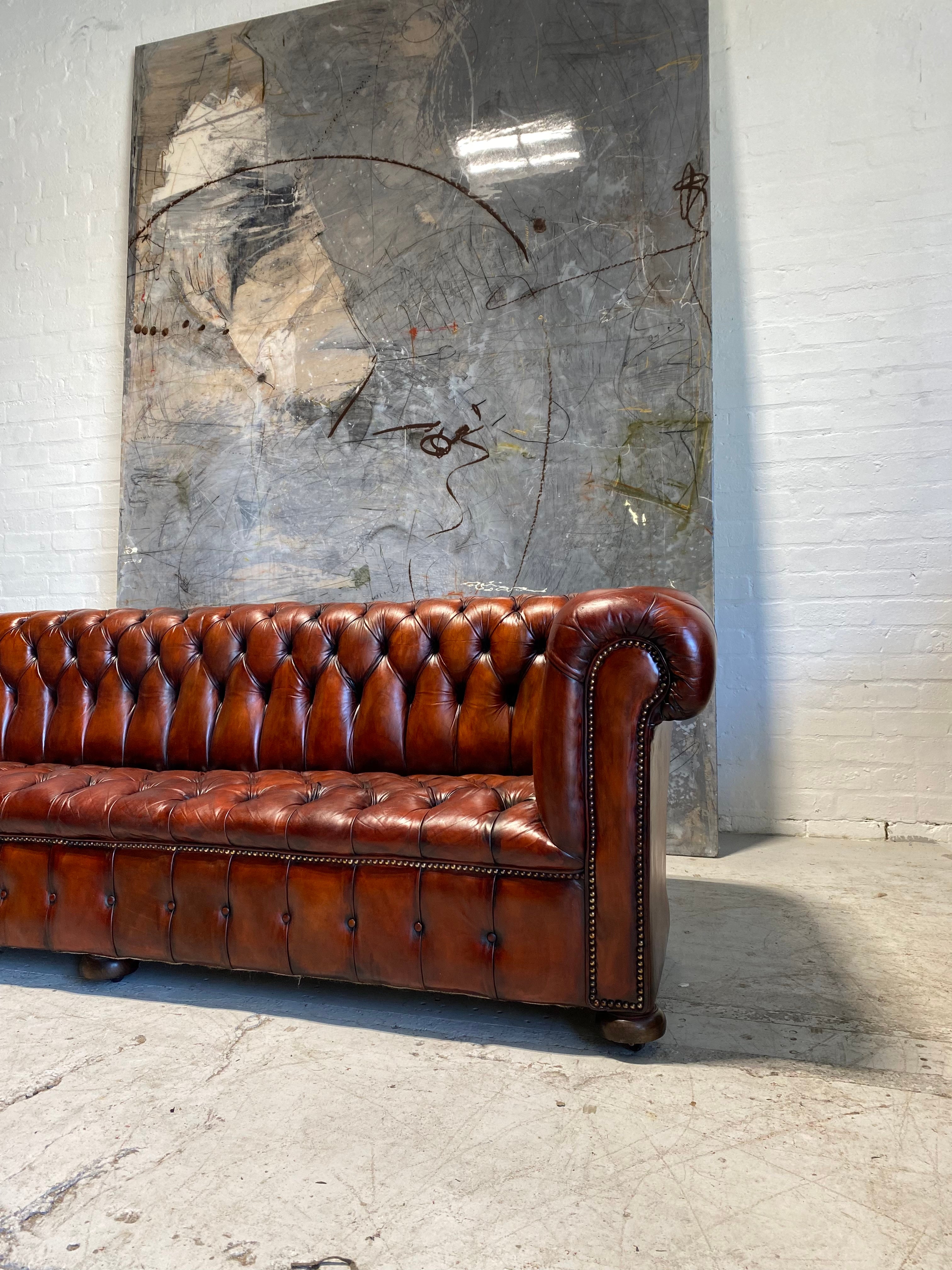 Exceptional!  MidC Chesterfield Sofa in Rich Cognac