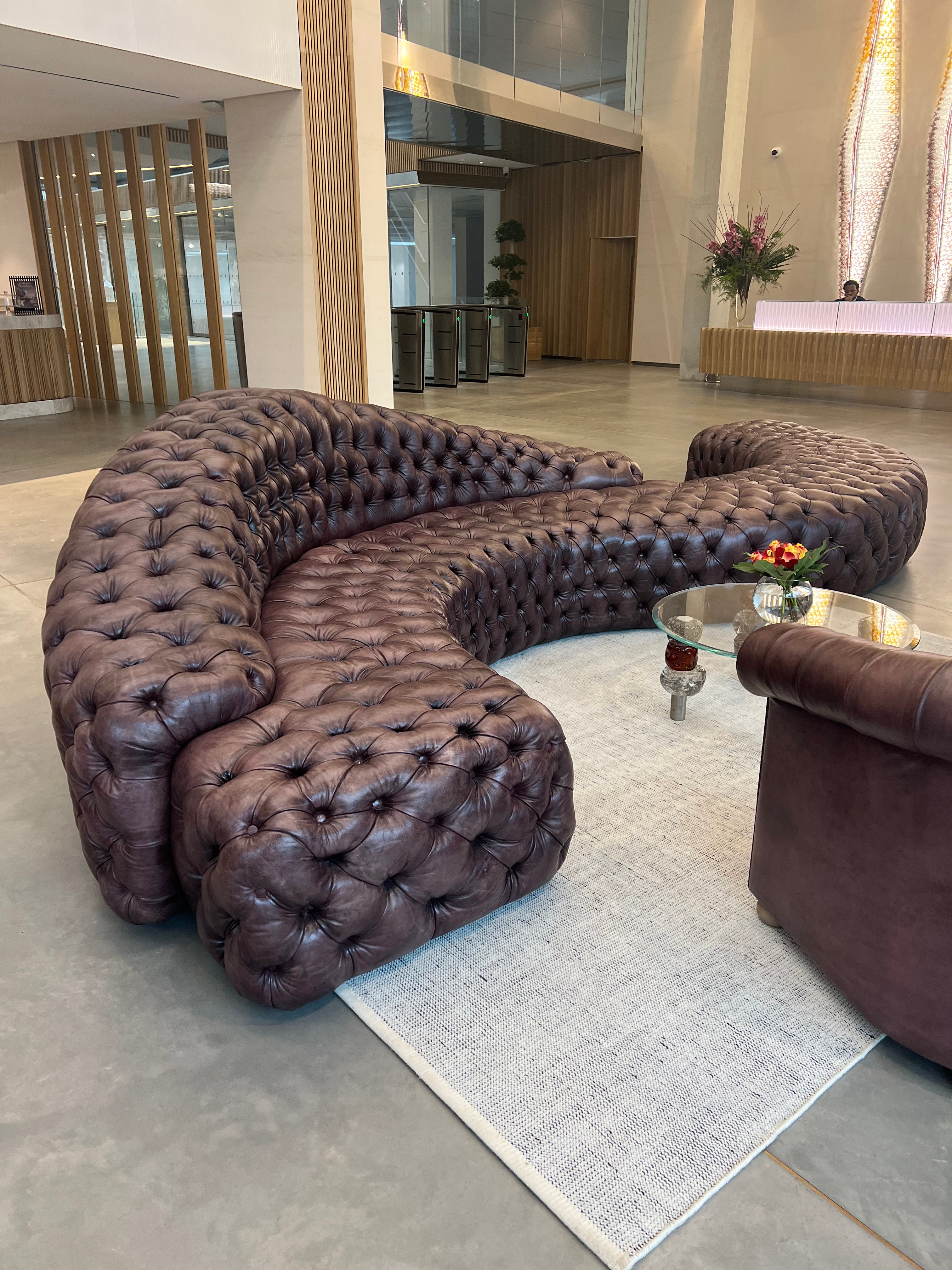 Robinson Bespoke - Serpentine Art Installation Sofas in hand dyed leathers